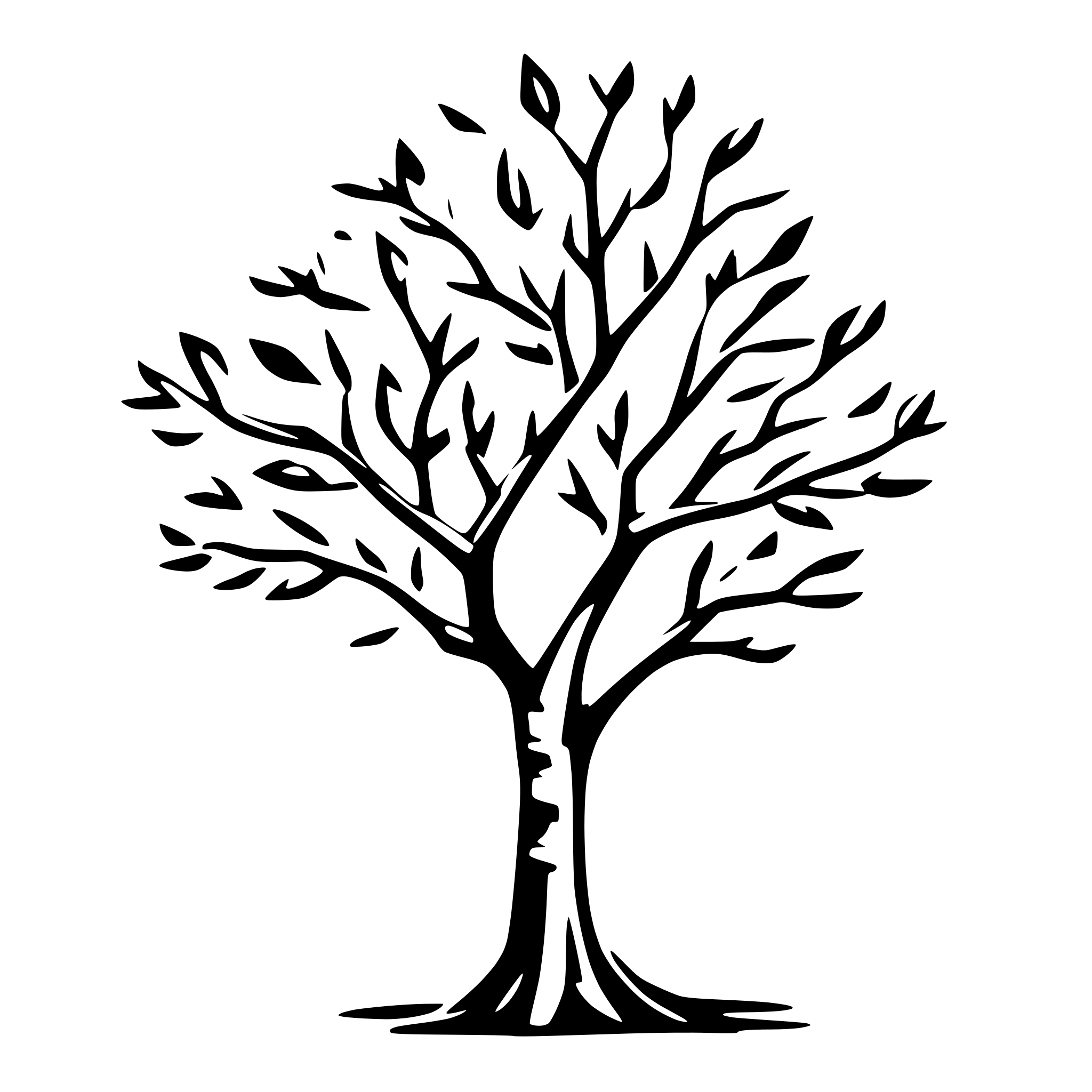 AI-generated SVG of 'One line design tree branch'