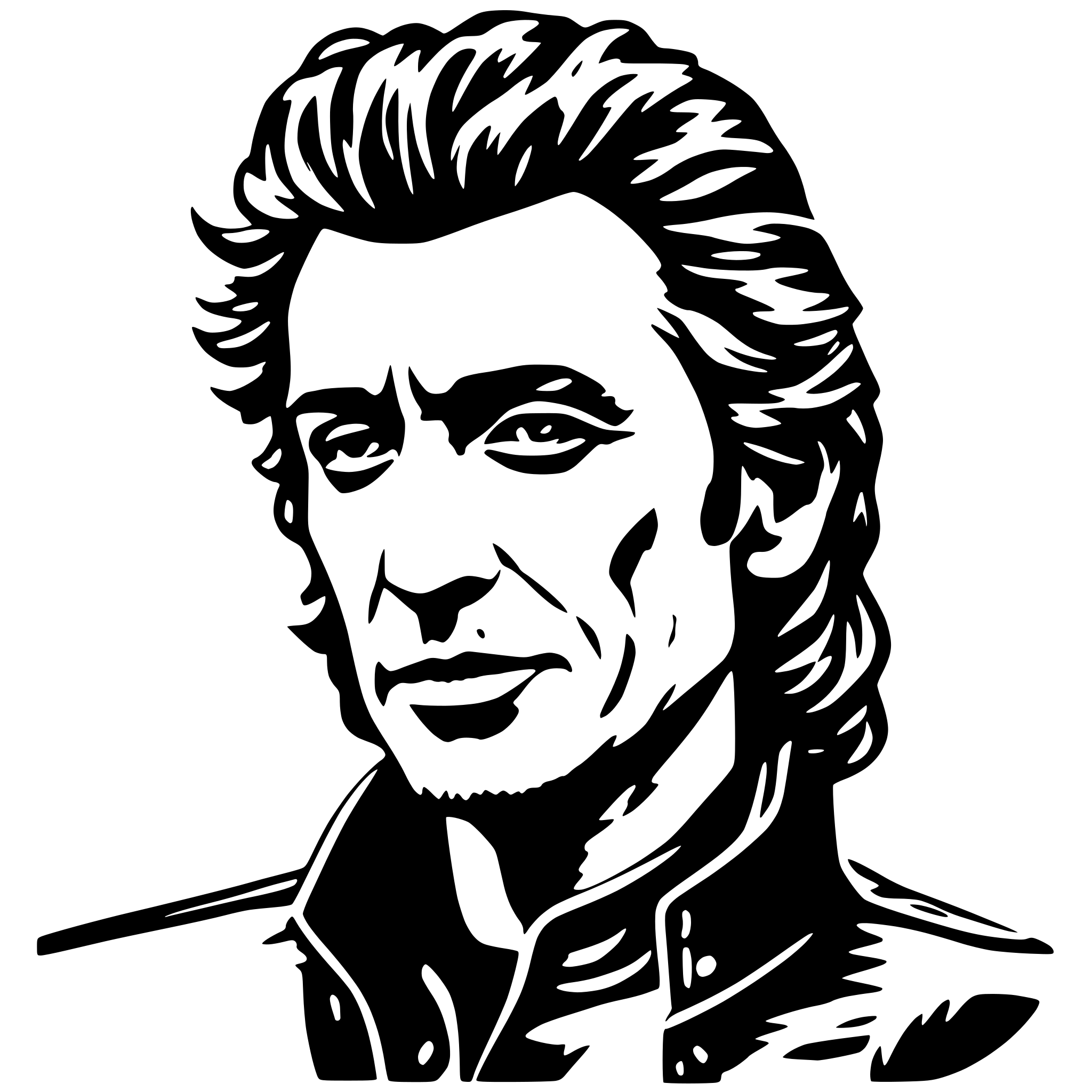 AI-generated SVG of a Johnny Halliday