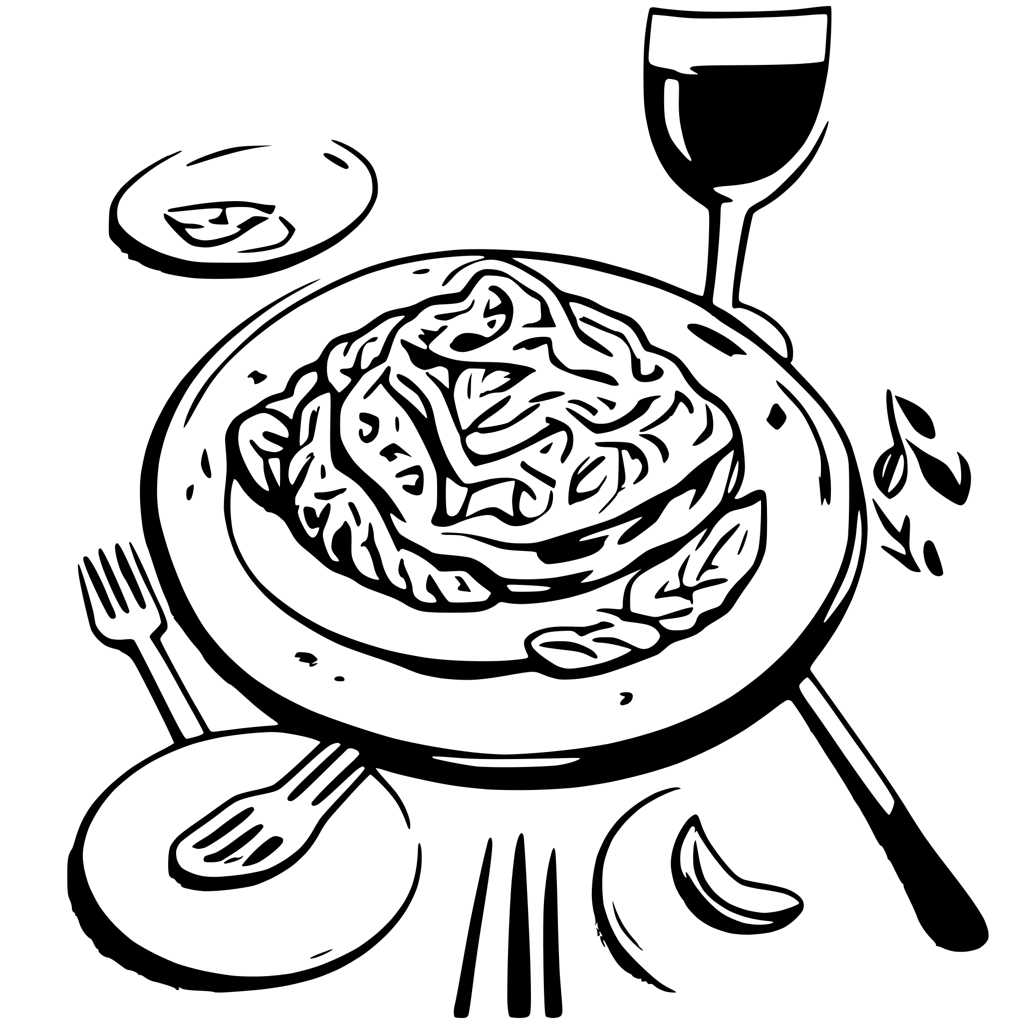 AI-generated SVG of a last dinner of Leonardo