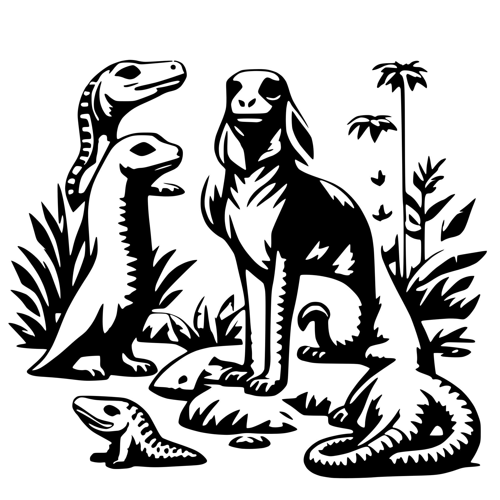 AI-generated SVG of a group of different animals and reptiles AI-generated SVG of a group of different animals and reptiles