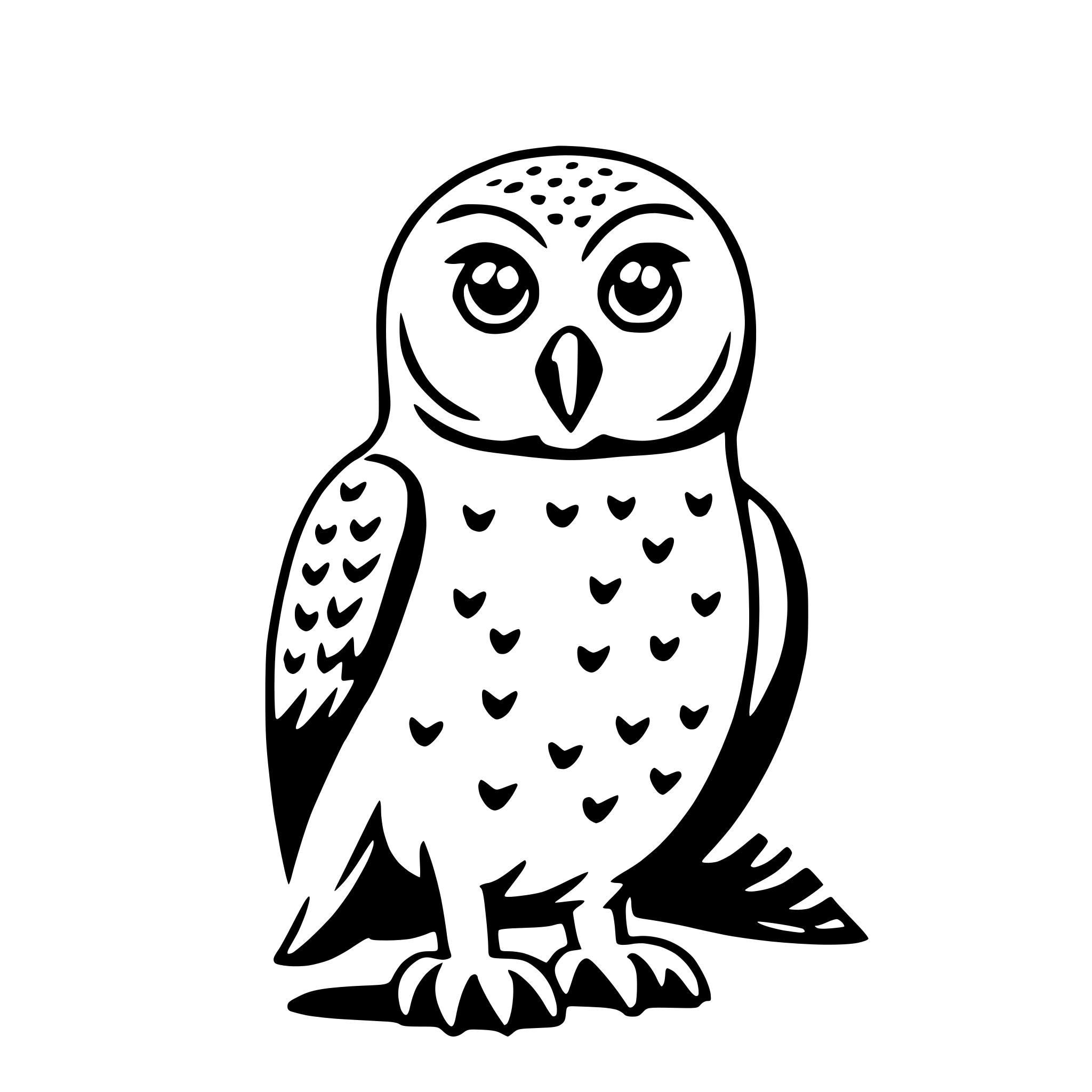 AI-generated SVG of 'snowy owl'