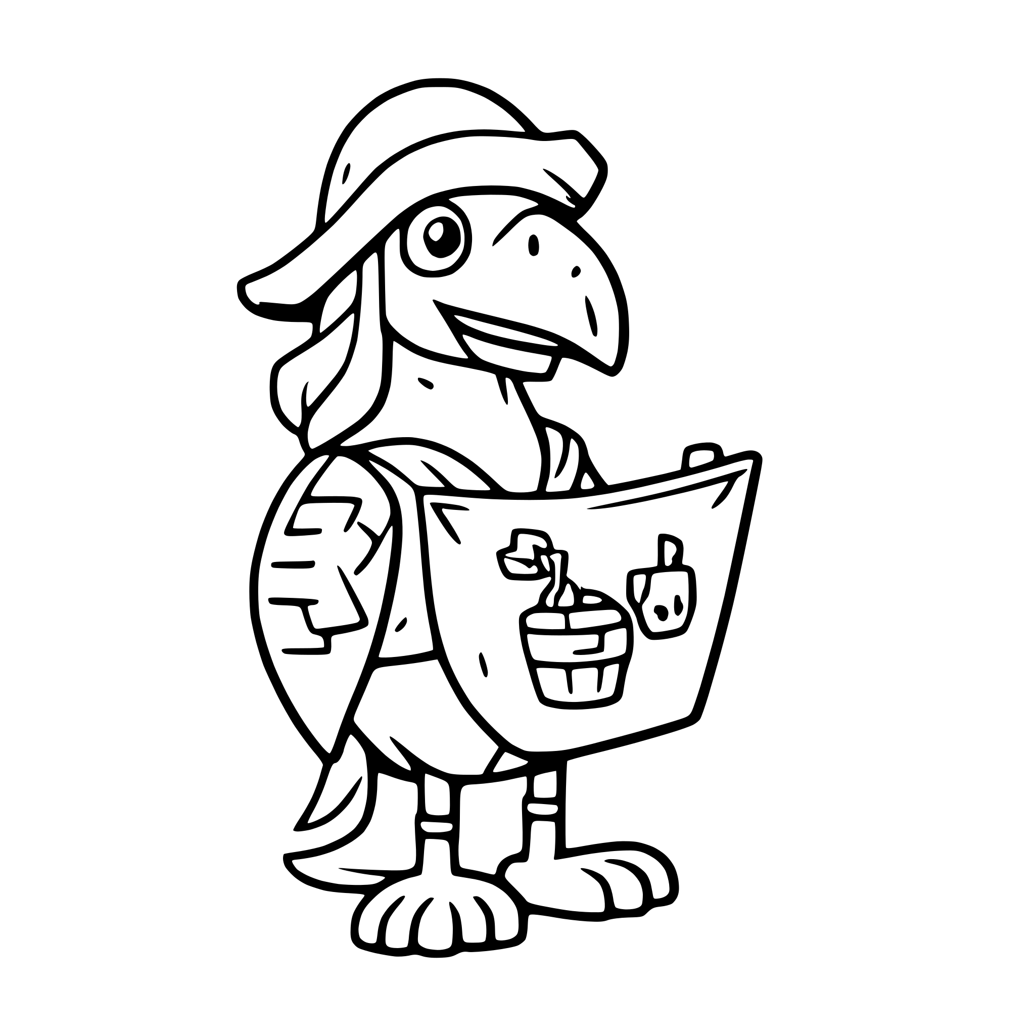 AI-generated SVG of 'a pirate parrot with a treasure map'