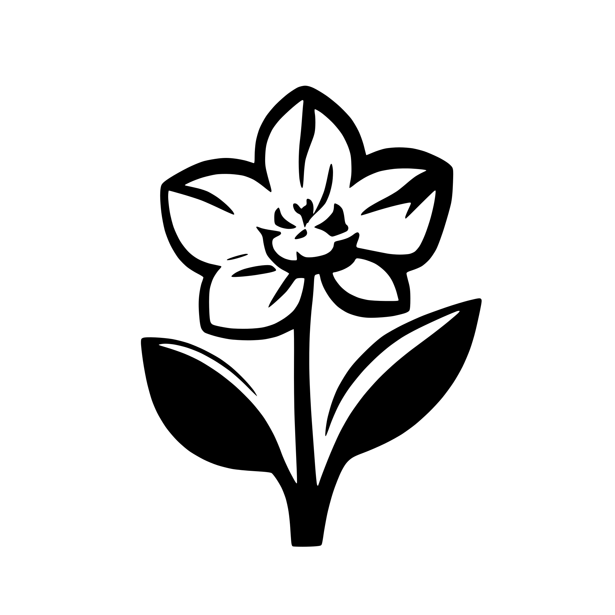 AI-generated SVG of a simple orchid flower silhouette logo