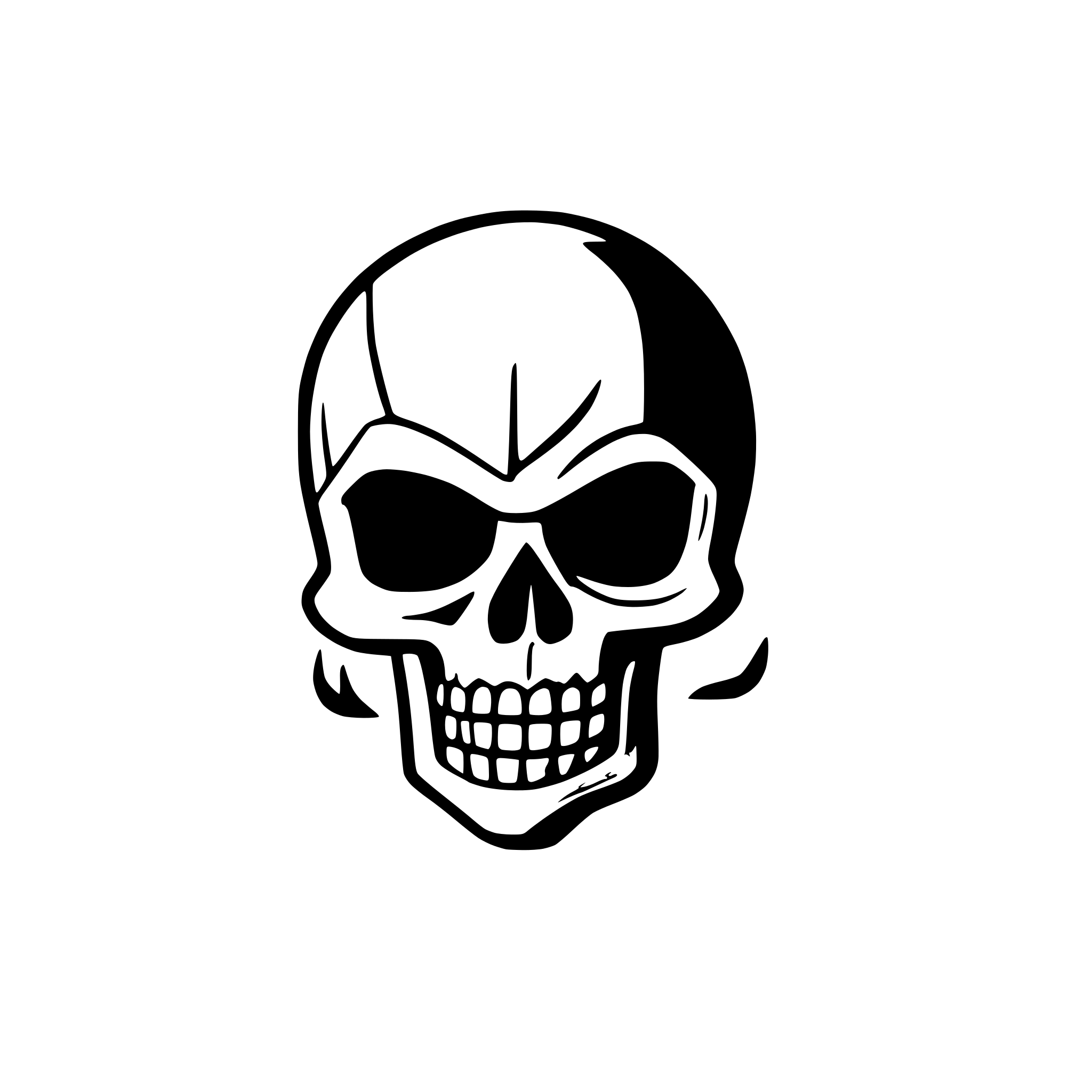 AI-generated SVG of a minimalize simple skull