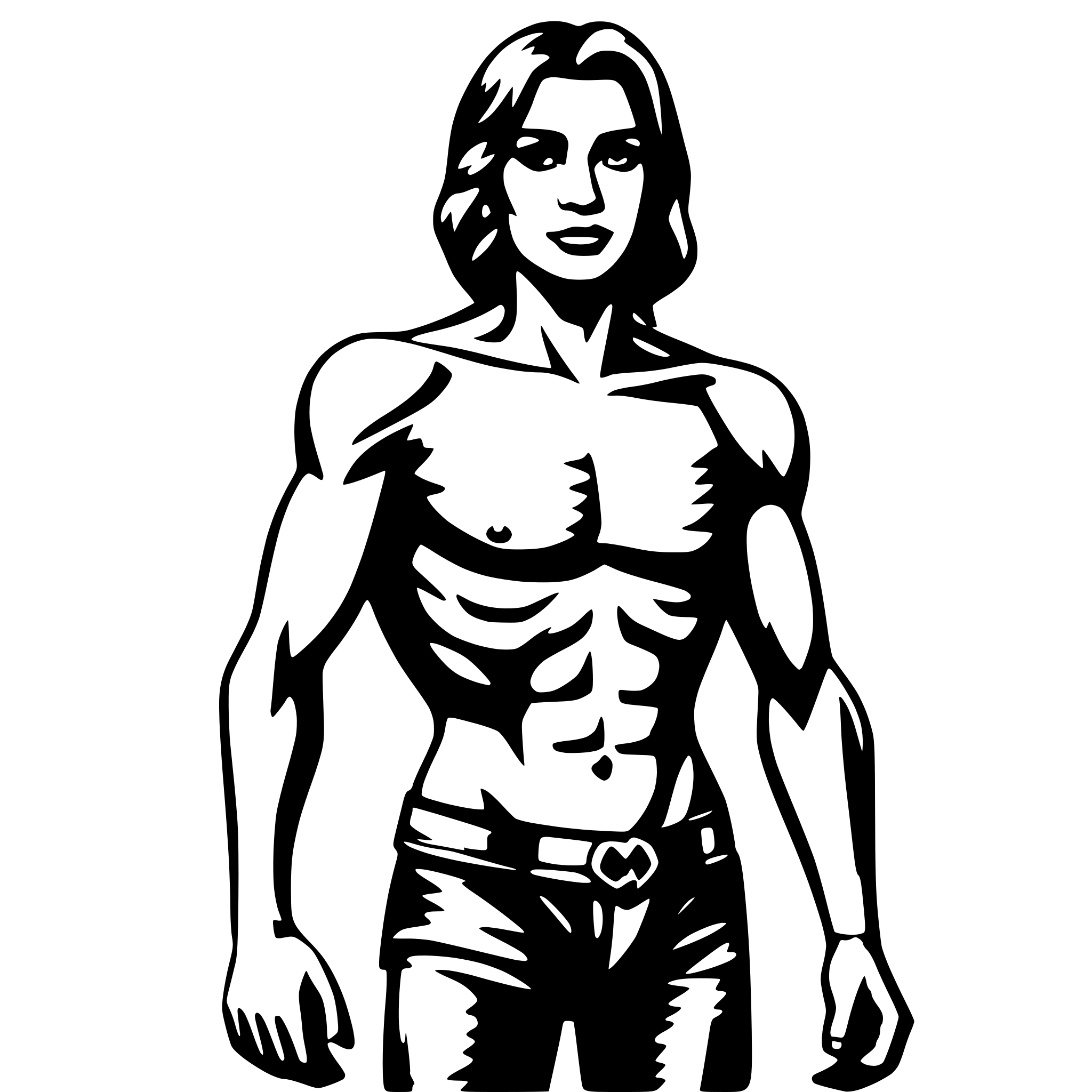 AI-generated SVG of 'human, muscular, body'