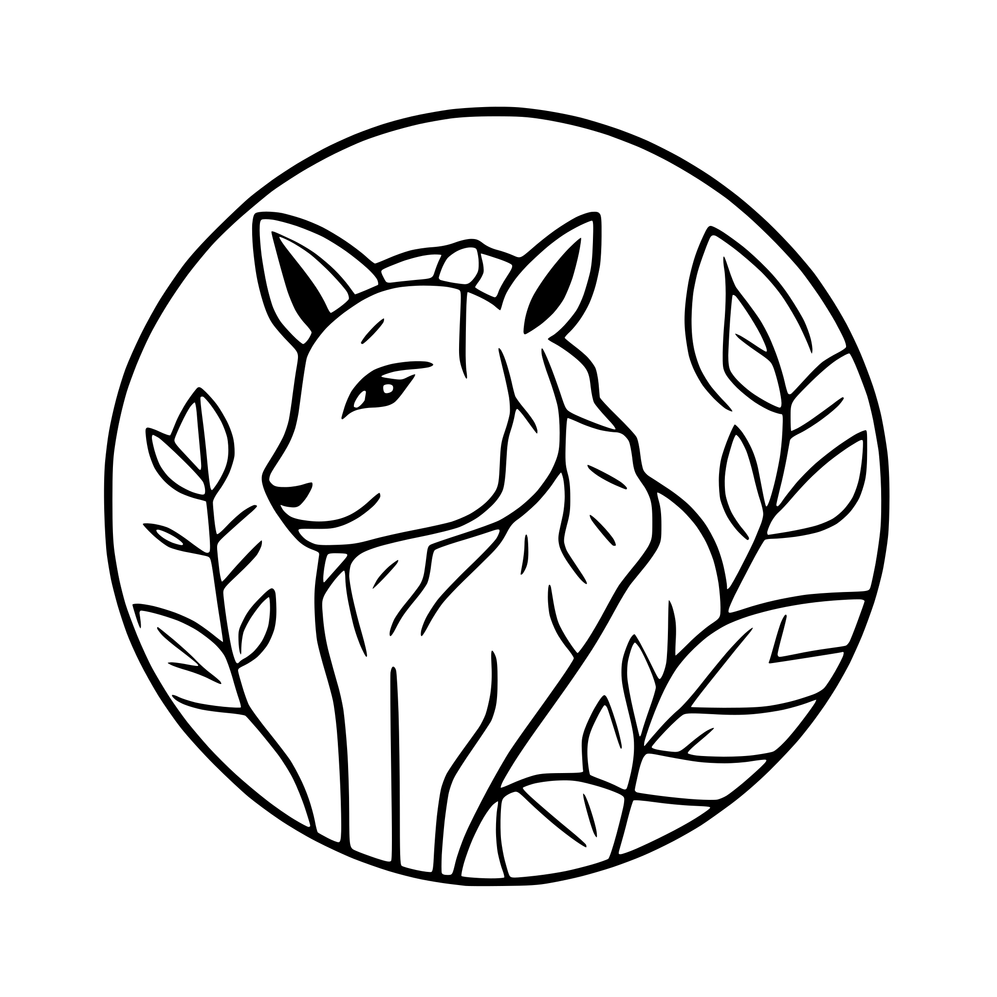 AI-generated SVG of a mandala with animal motifs
