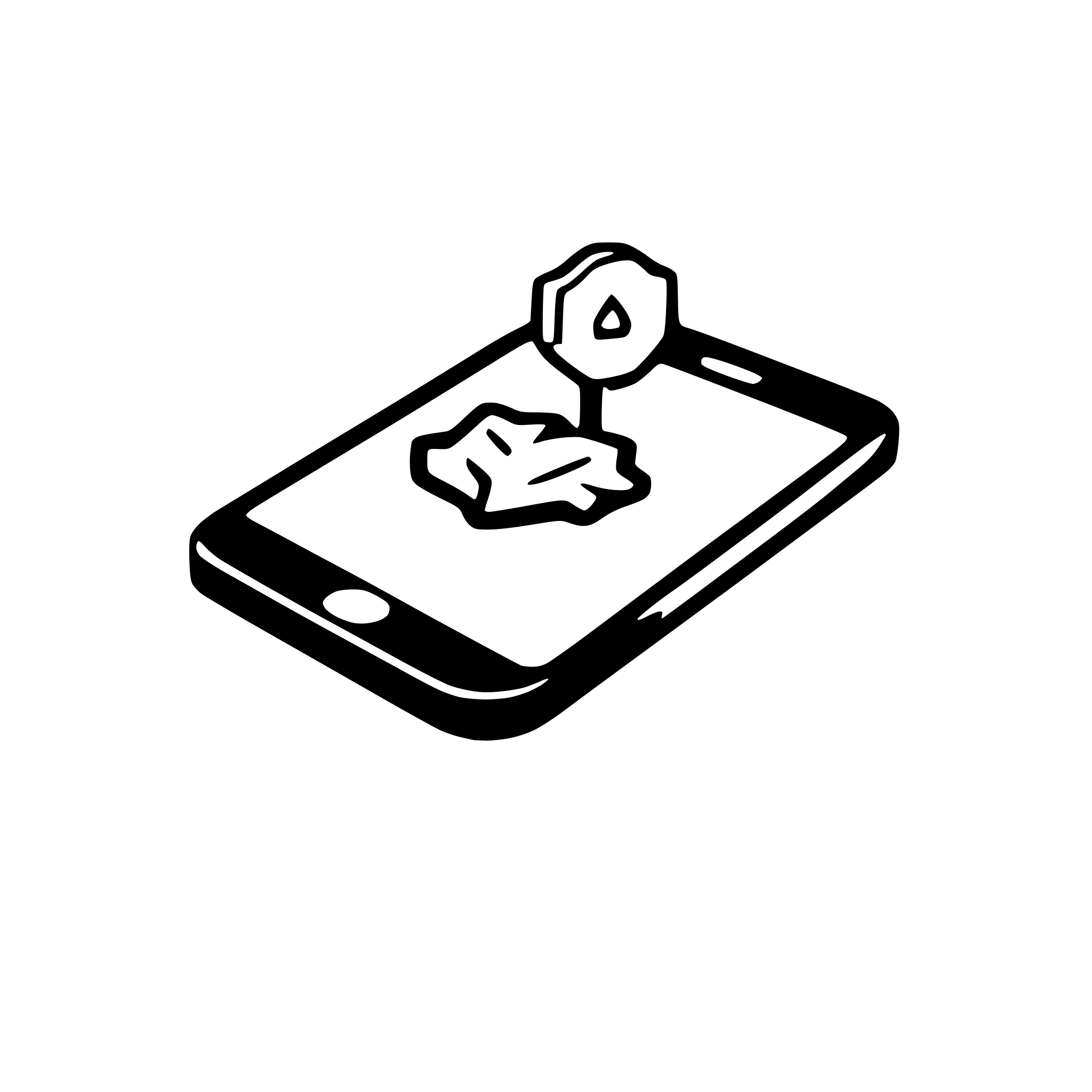 AI-generated SVG of a smartphone isometric with maps icon