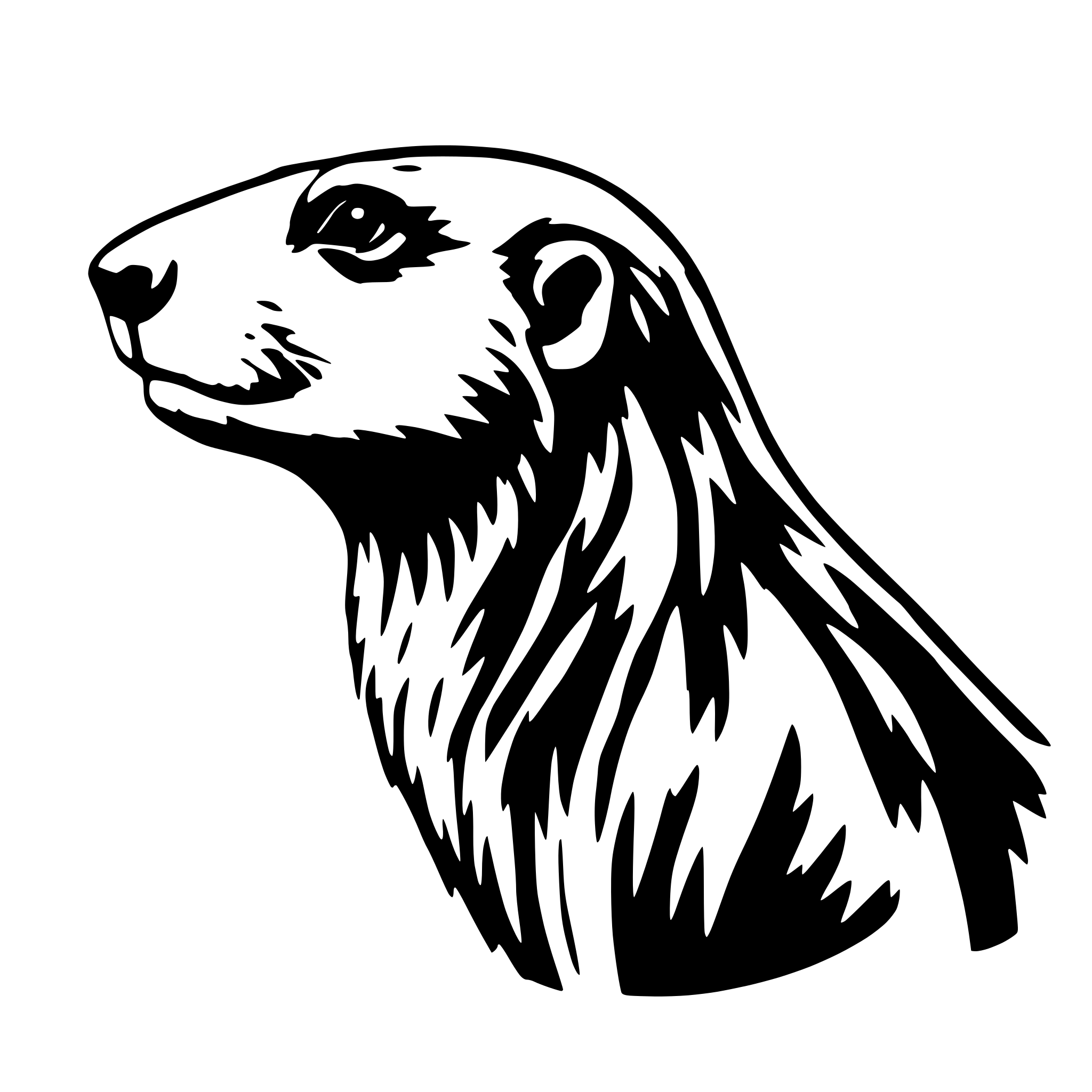 AI-generated SVG of a a profile view of a marmot