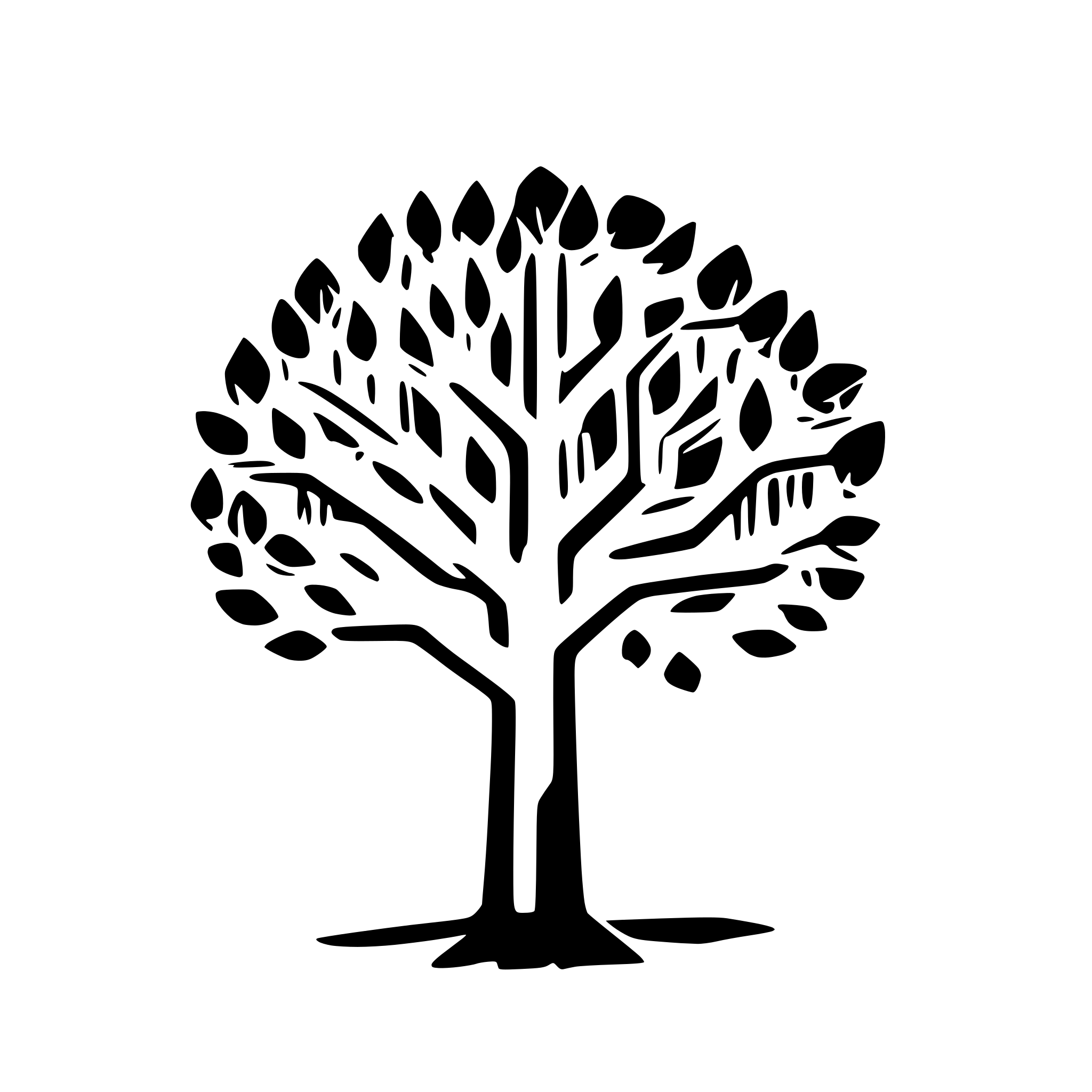 AI-generated SVG of 'weird psychedelic tree, circuits'