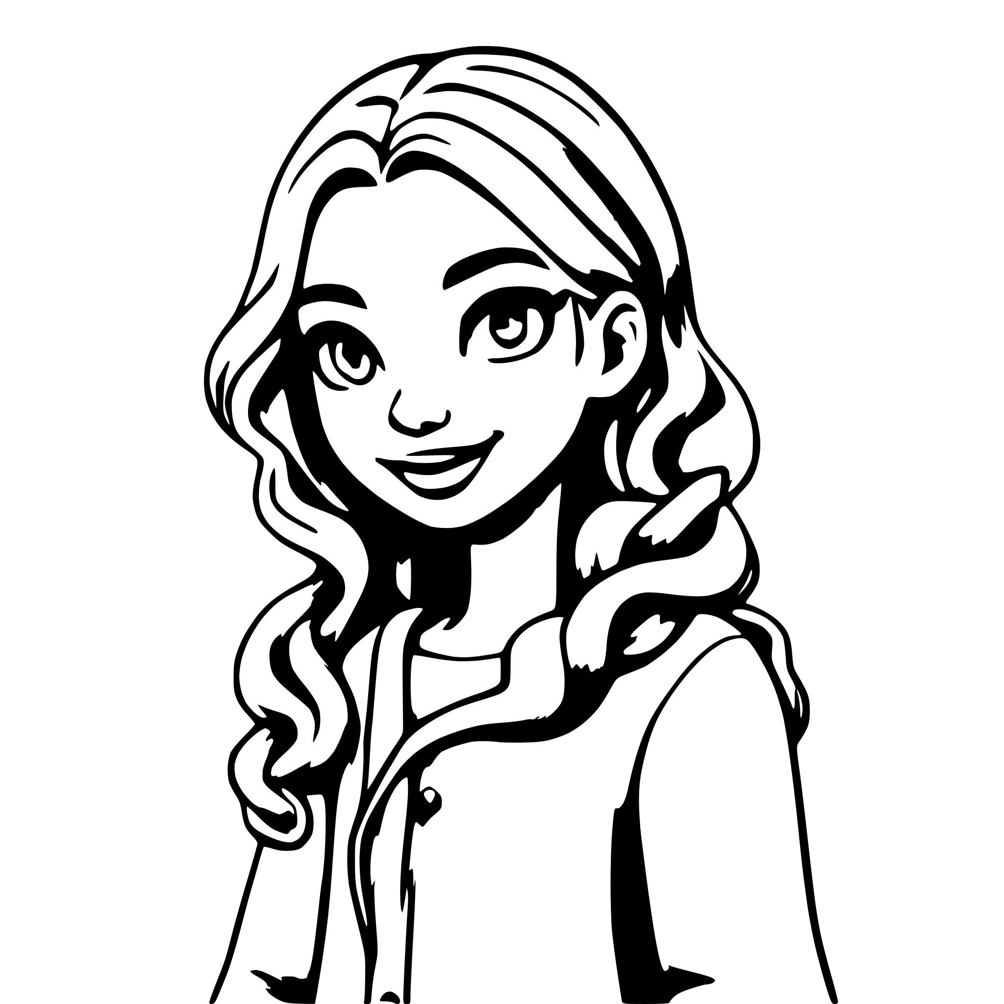 AI-generated SVG of 'Smiling girl'