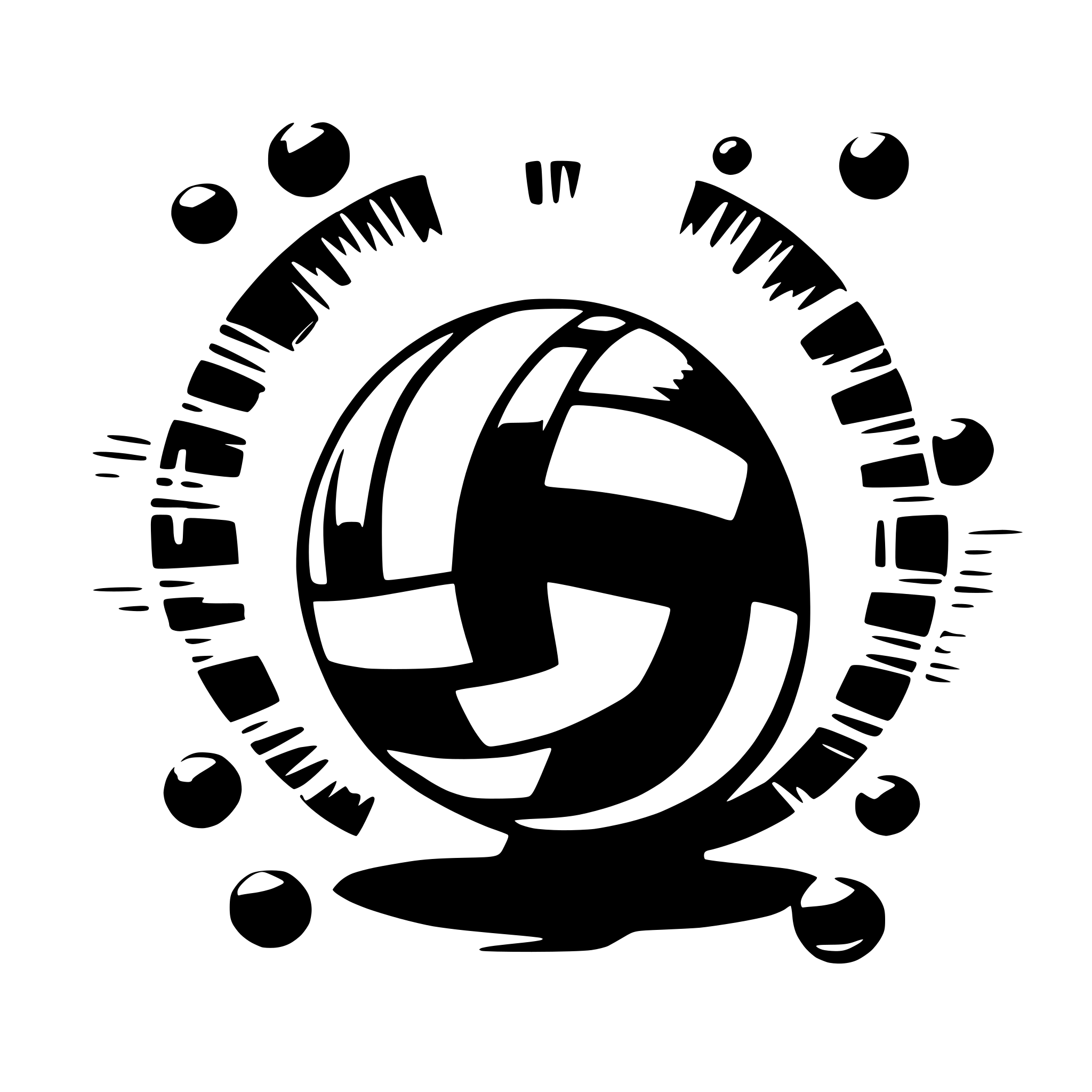AI-generated SVG of a volleyball surrounded by circles