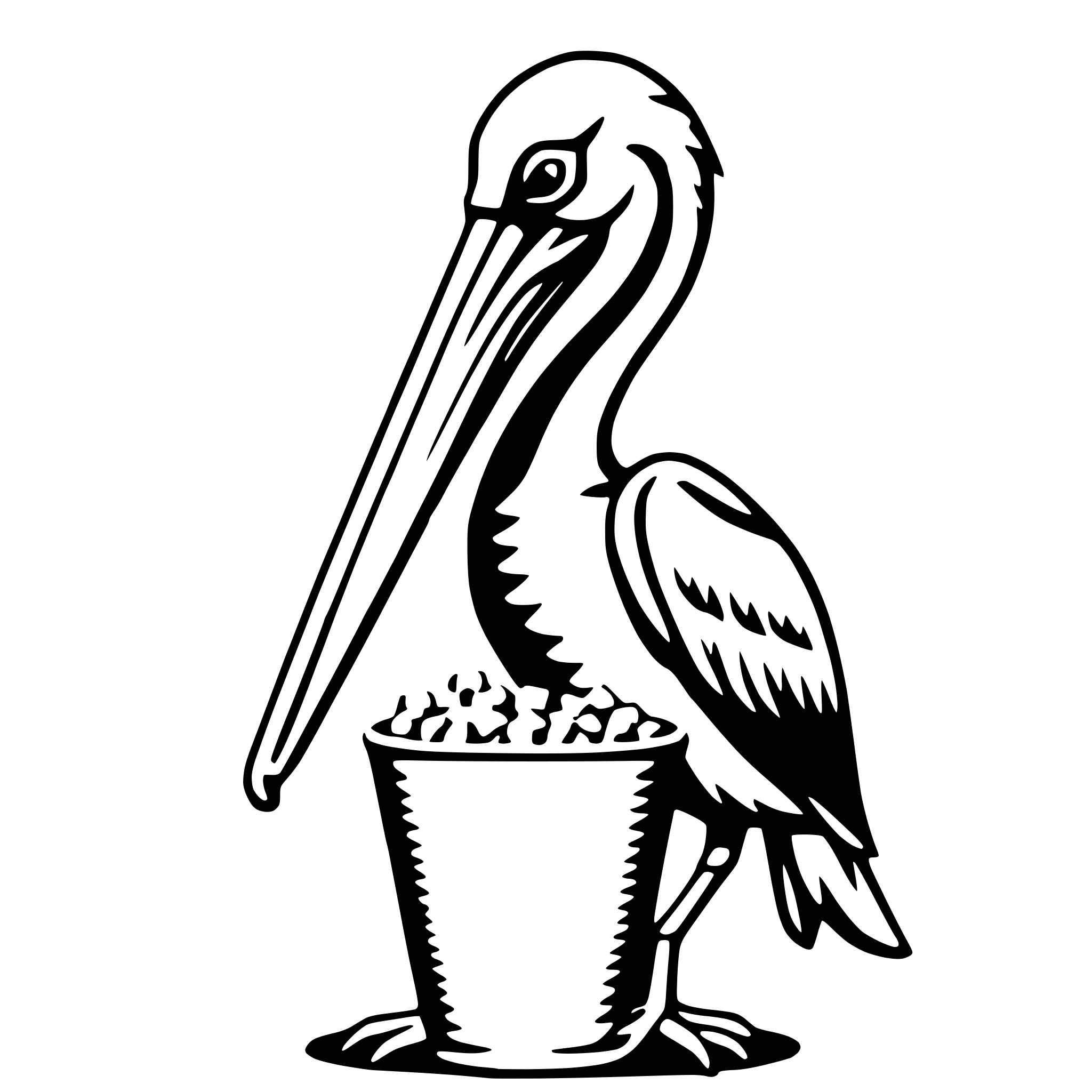 AI-generated SVG of a pelican with popcorn