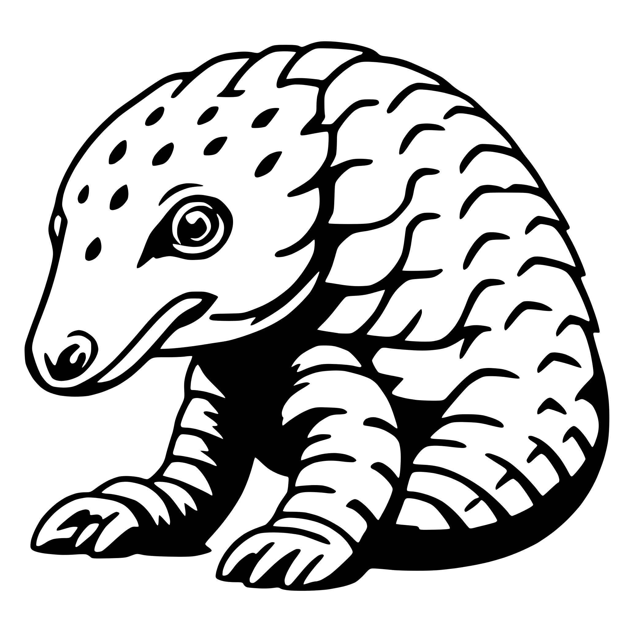 AI-generated SVG of a pangolin
