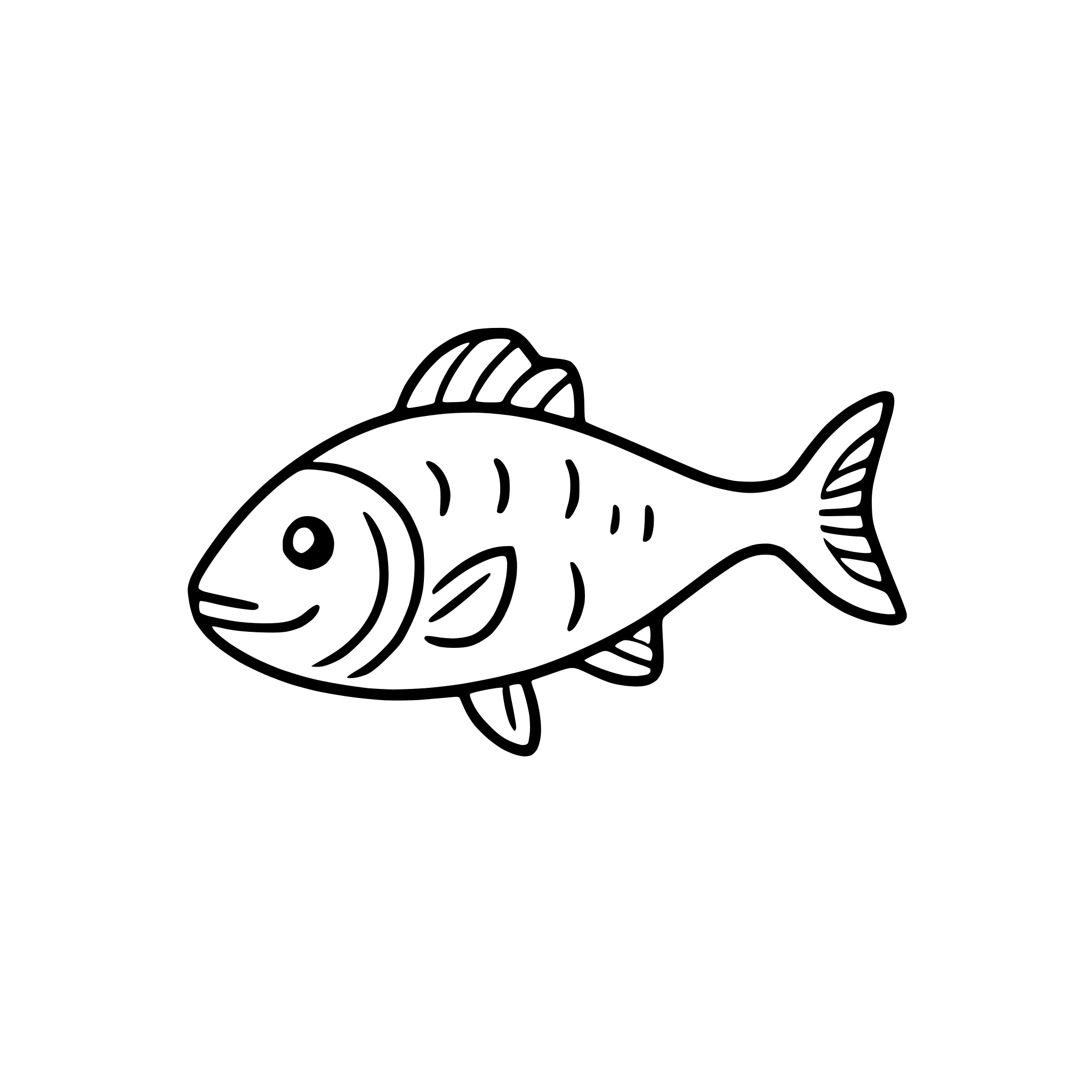 AI-generated SVG of 'fish swimming in river'