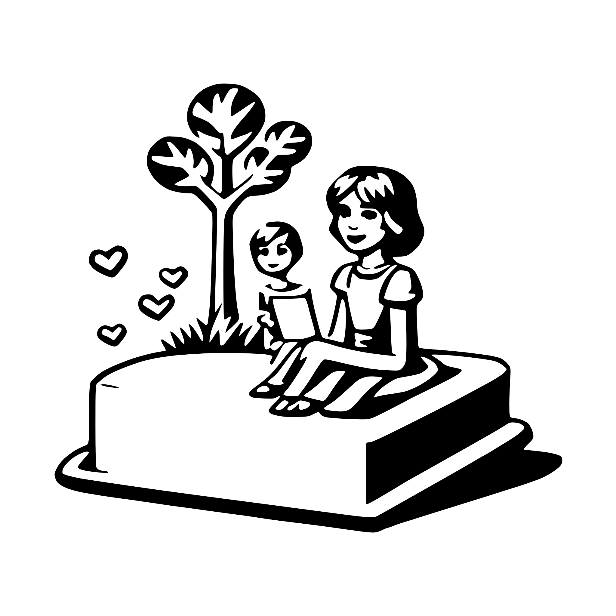AI-generated SVG of a love storybook