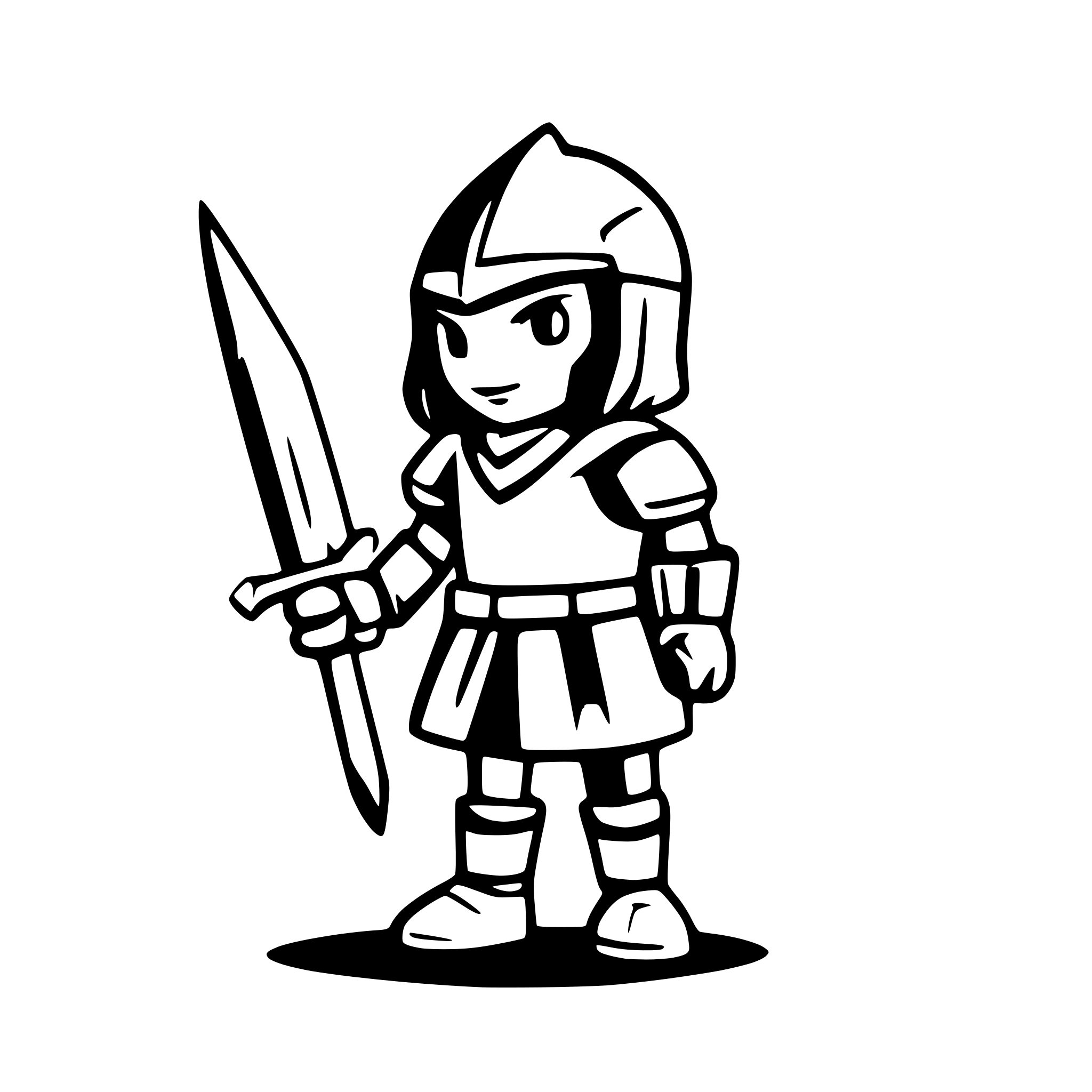 AI-generated SVG of 'knight making a par'