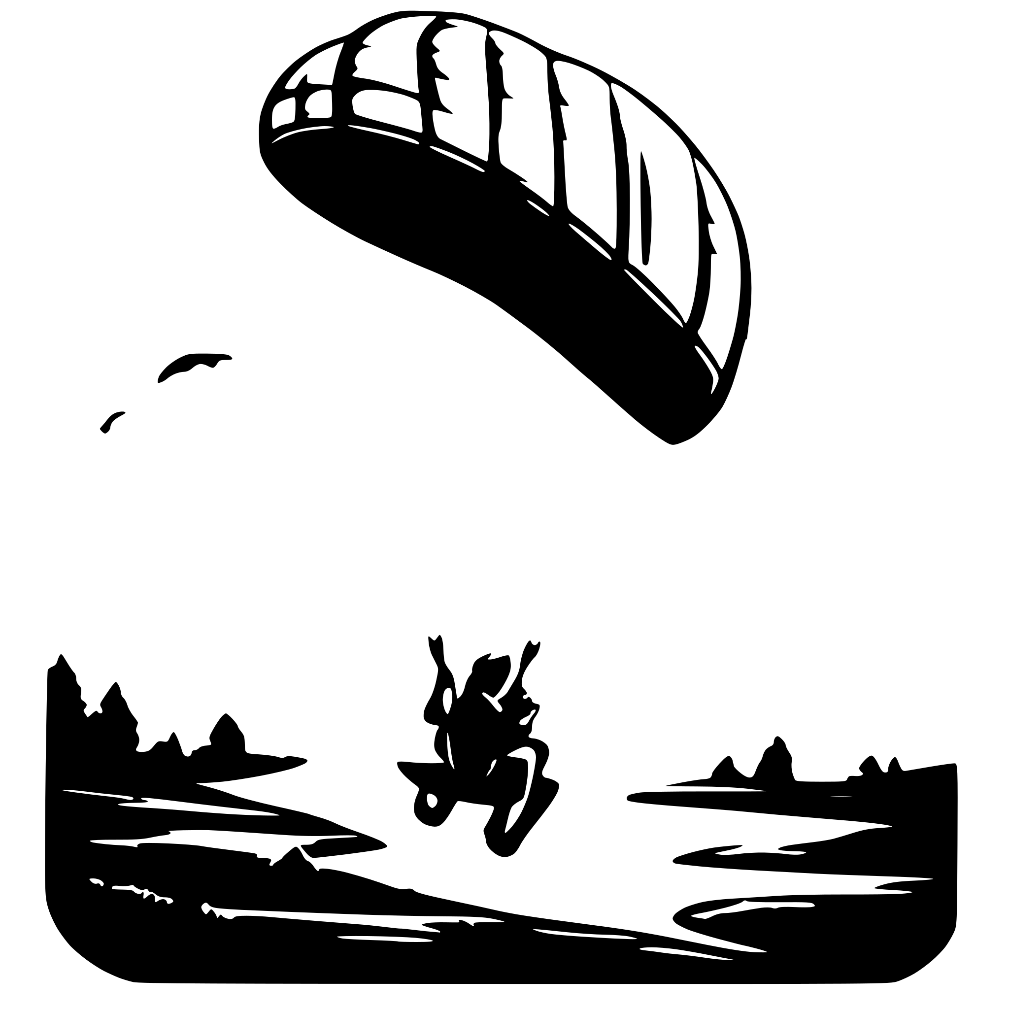 AI-generated SVG of 'paragliding sunset'