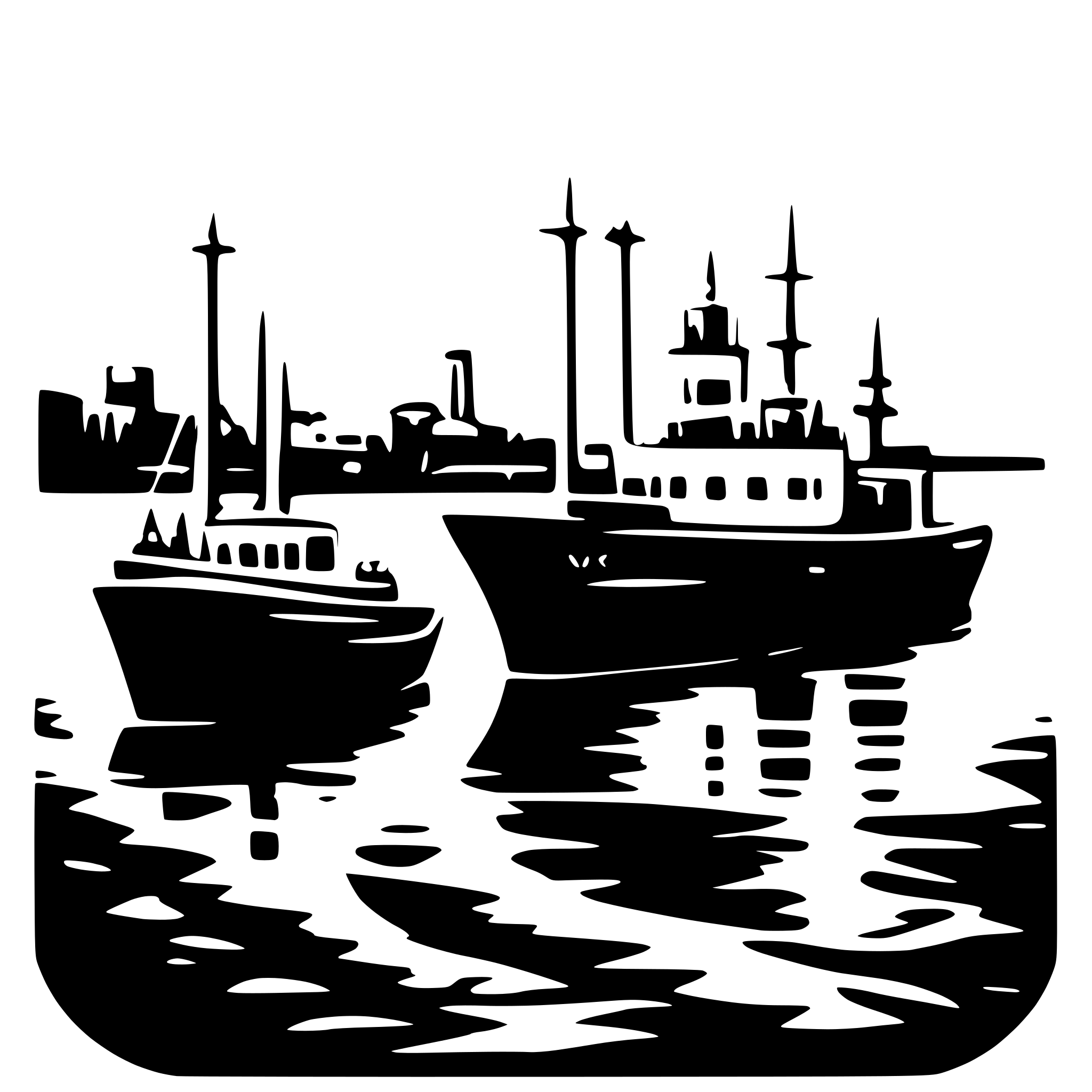 AI-generated SVG of 'port with ships'