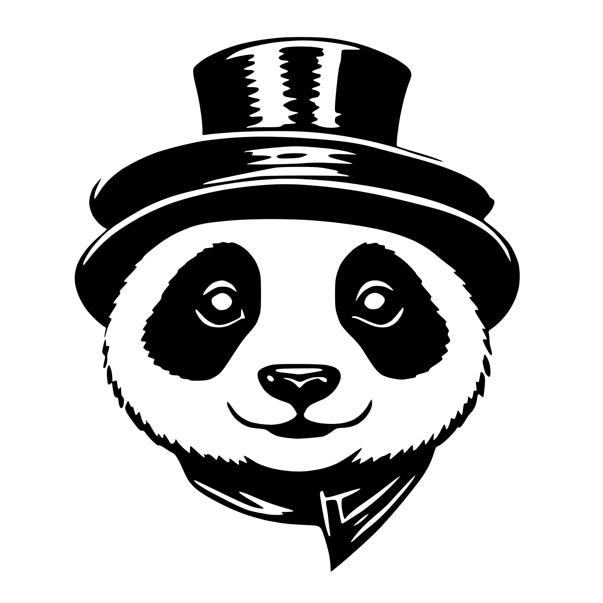 AI-generated SVG of a Can you make this just the head of this panda with his wizzard hat.