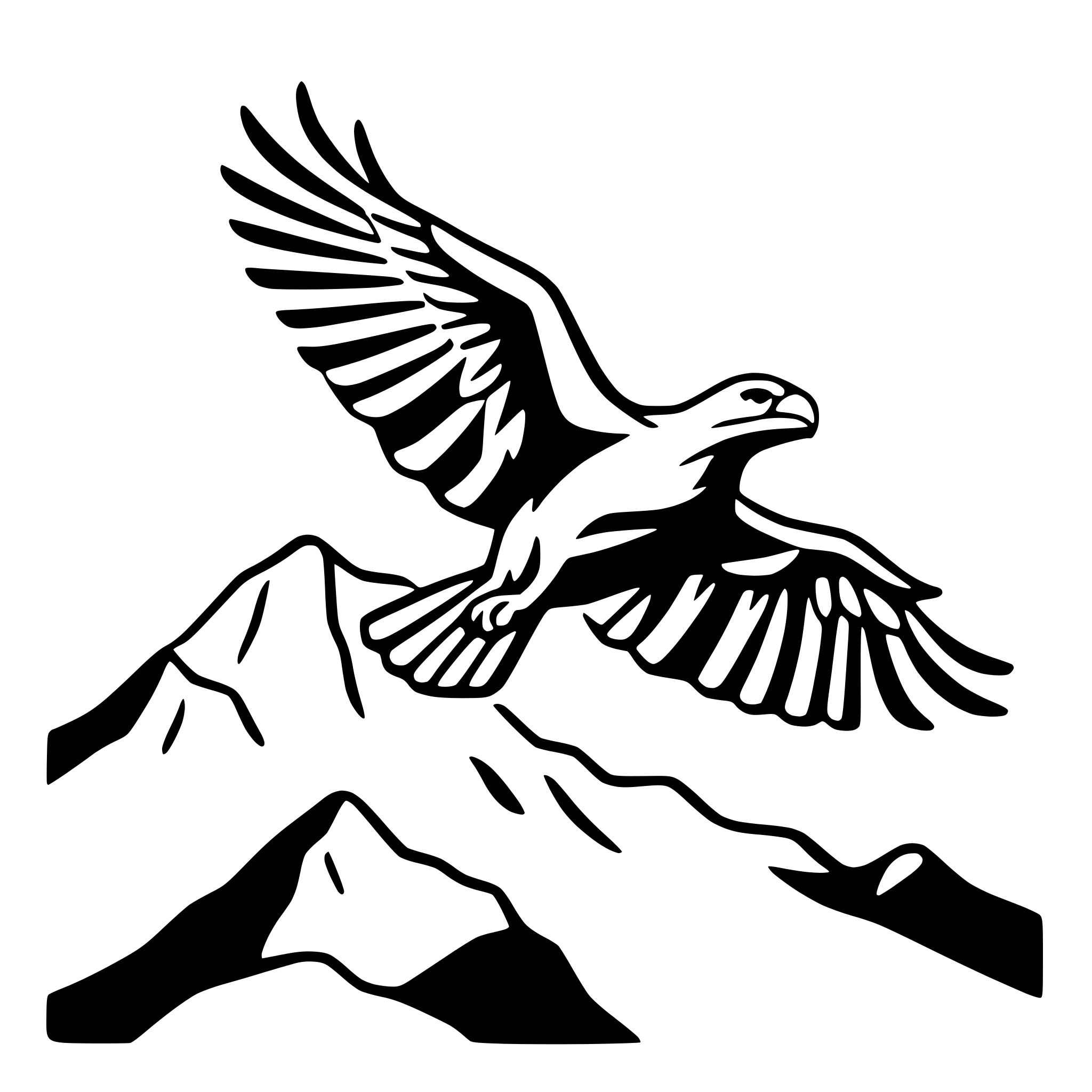 AI-generated SVG of 'eagle soaring over mountains'