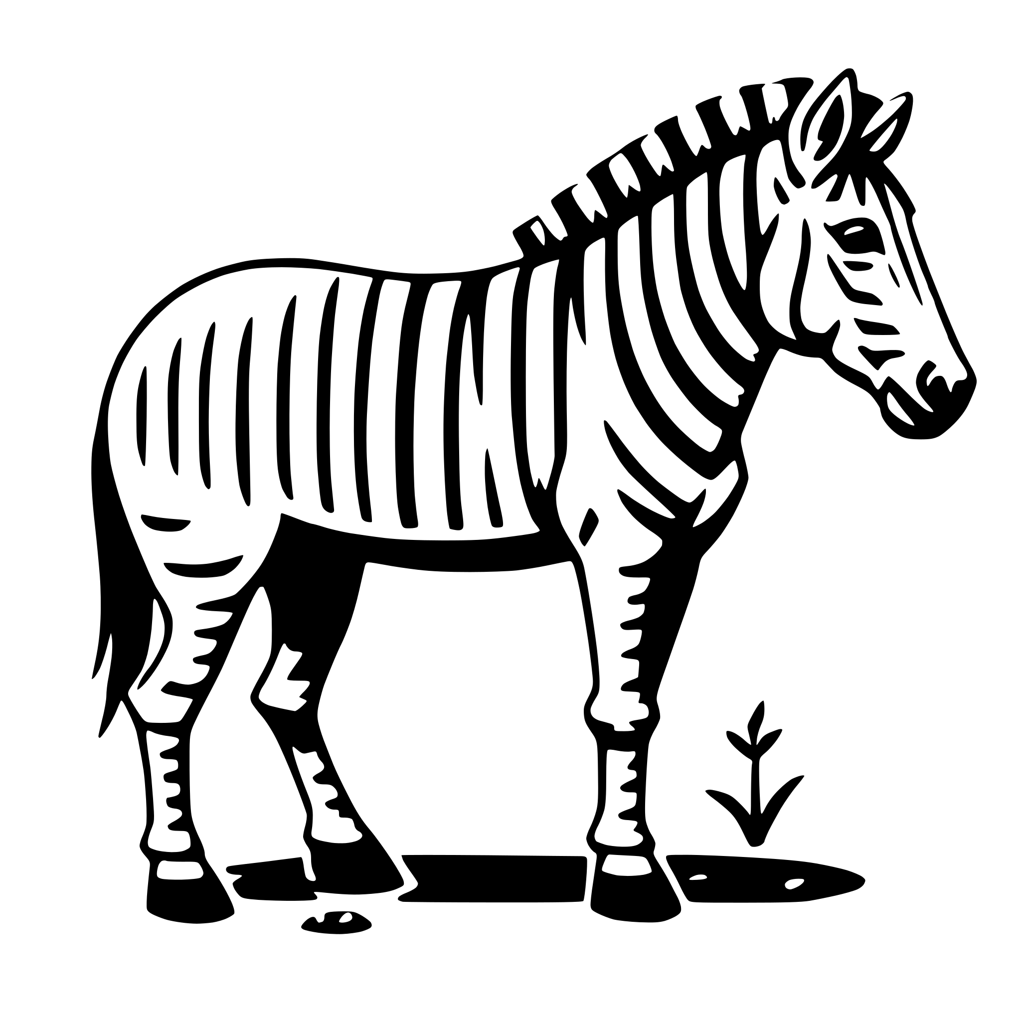 AI-generated SVG of a zebra with zither