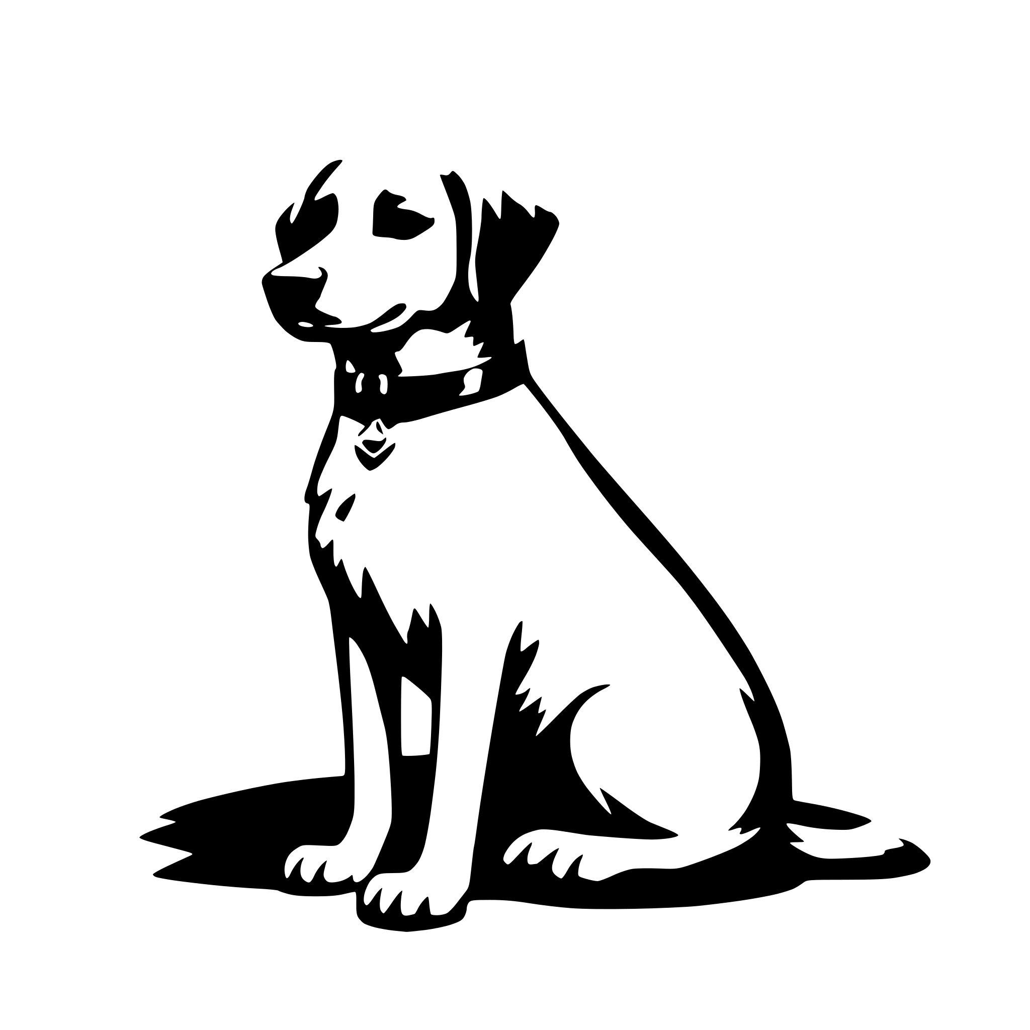 AI-generated SVG of 'dog sitting simple front'
