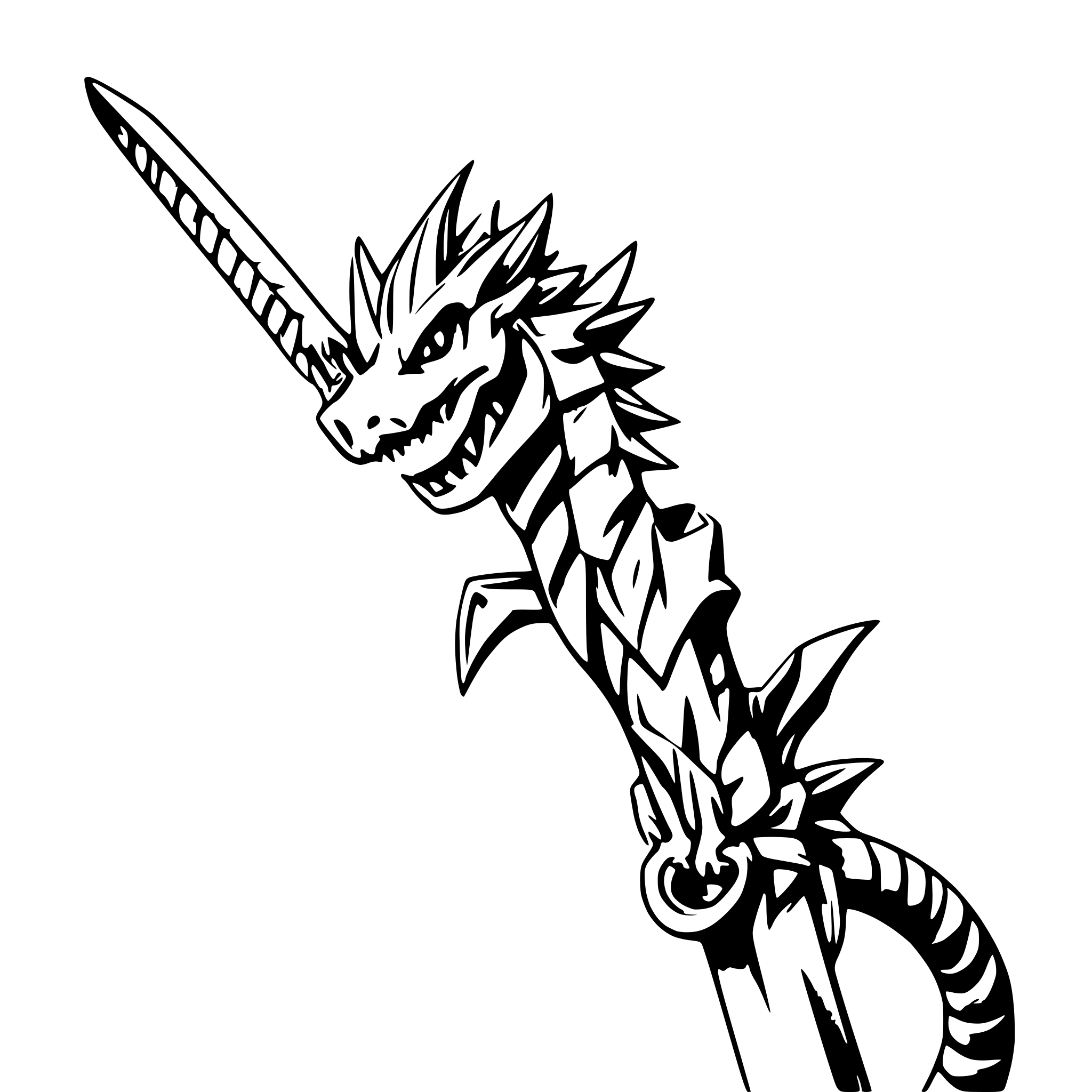 AI-generated SVG of a dragon wrapped around sword