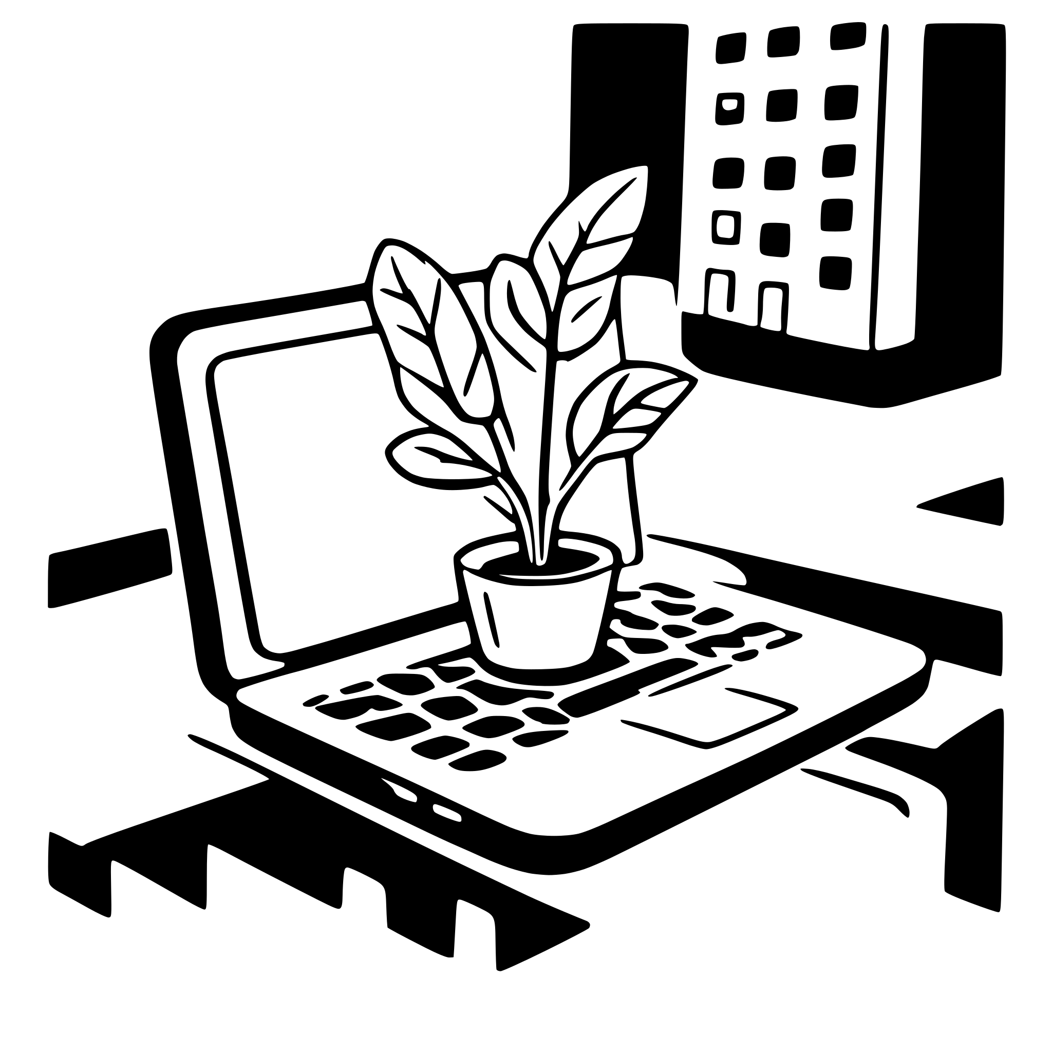 AI-generated SVG of 'laptop urban gardening'