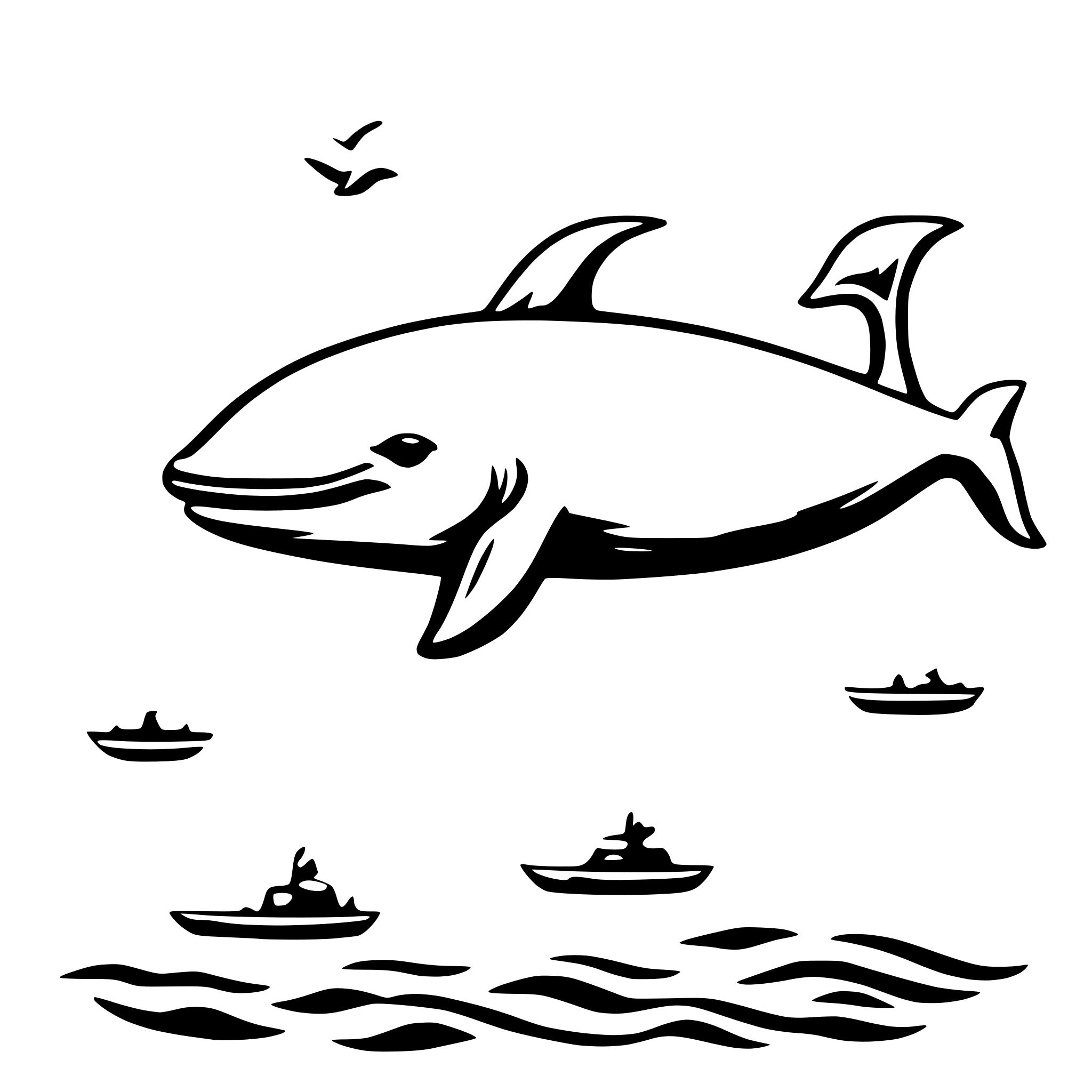 AI-generated SVG of 'Simple outline of a Whale'