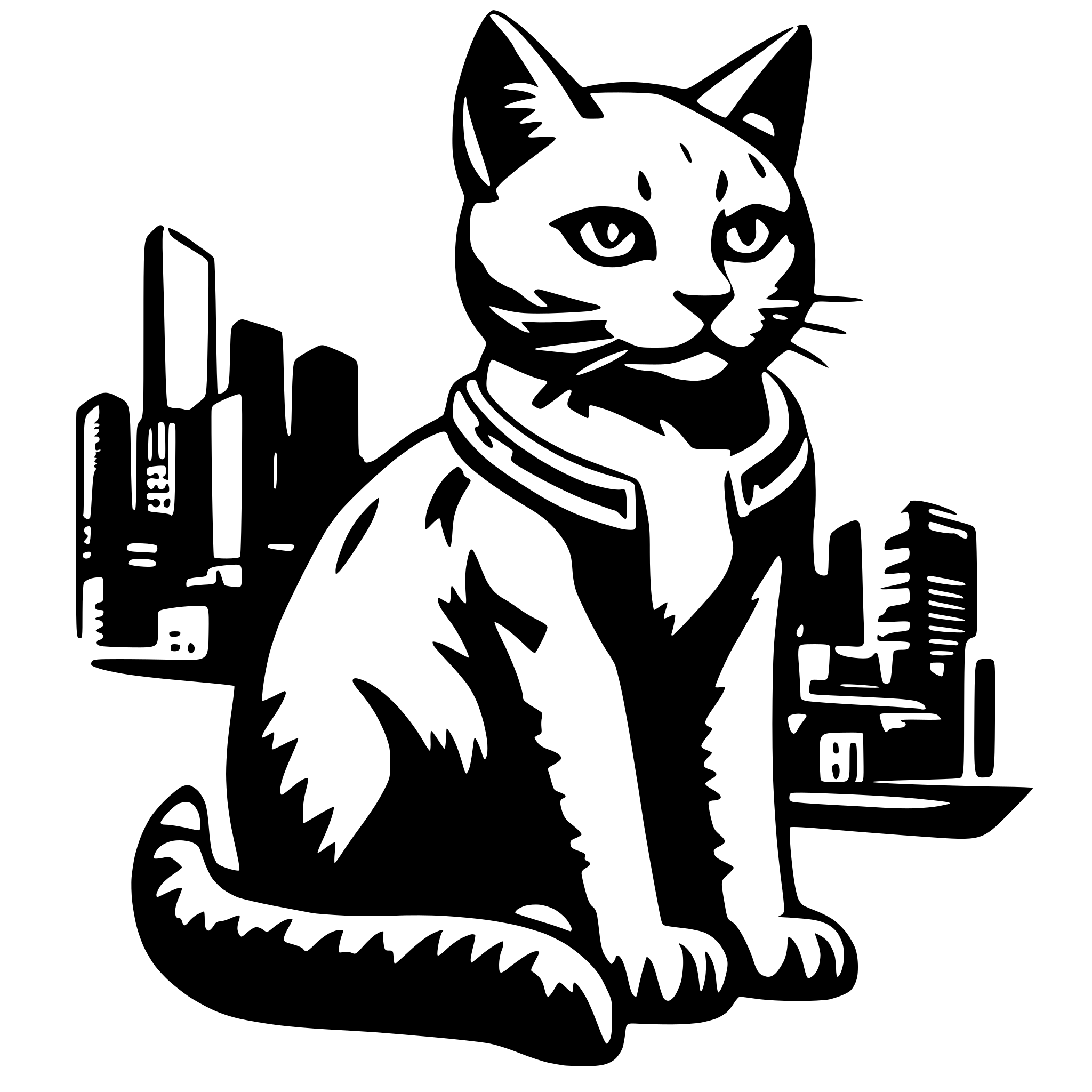 AI-generated SVG of 'cat cyberpunk'