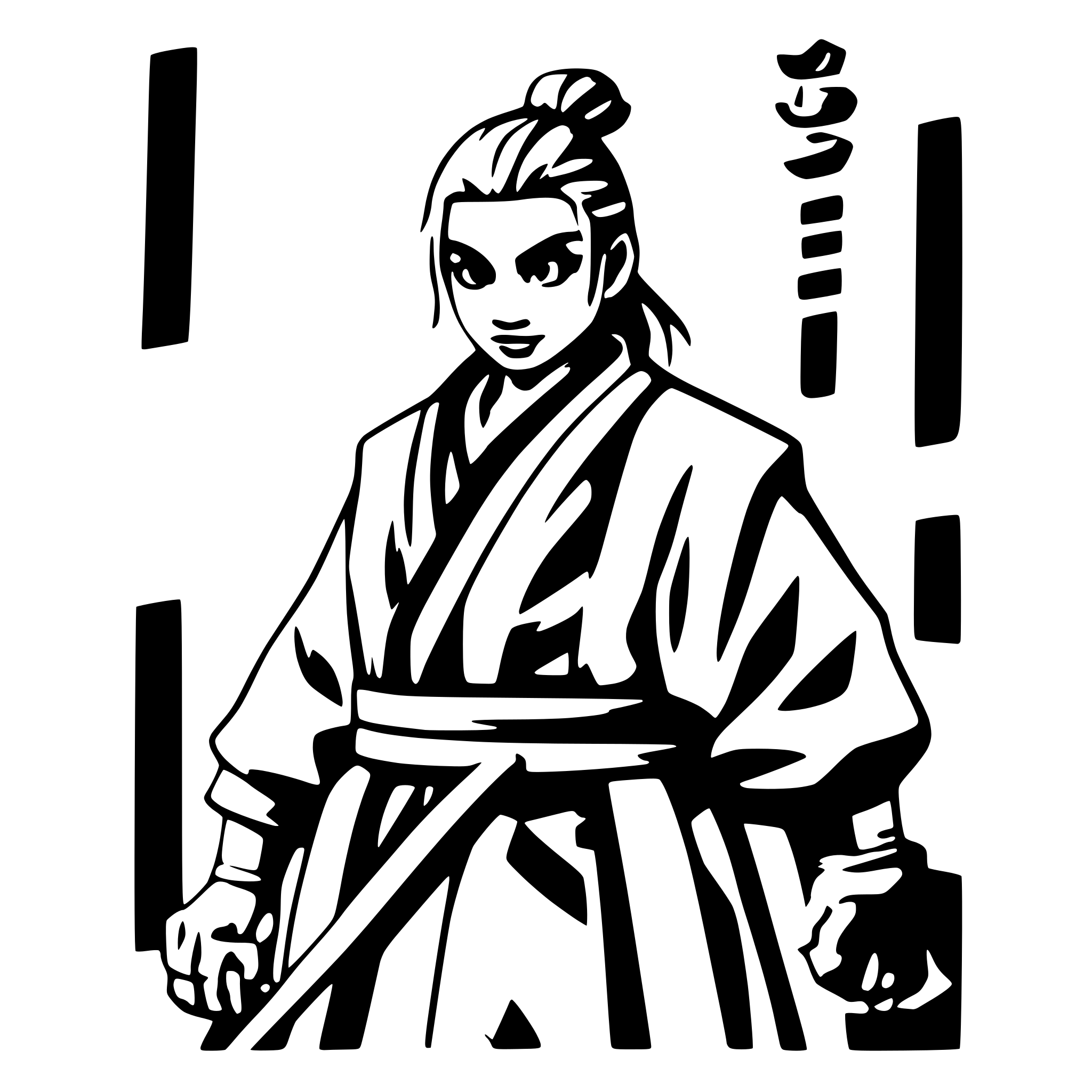 AI-generated SVG of a old samurai