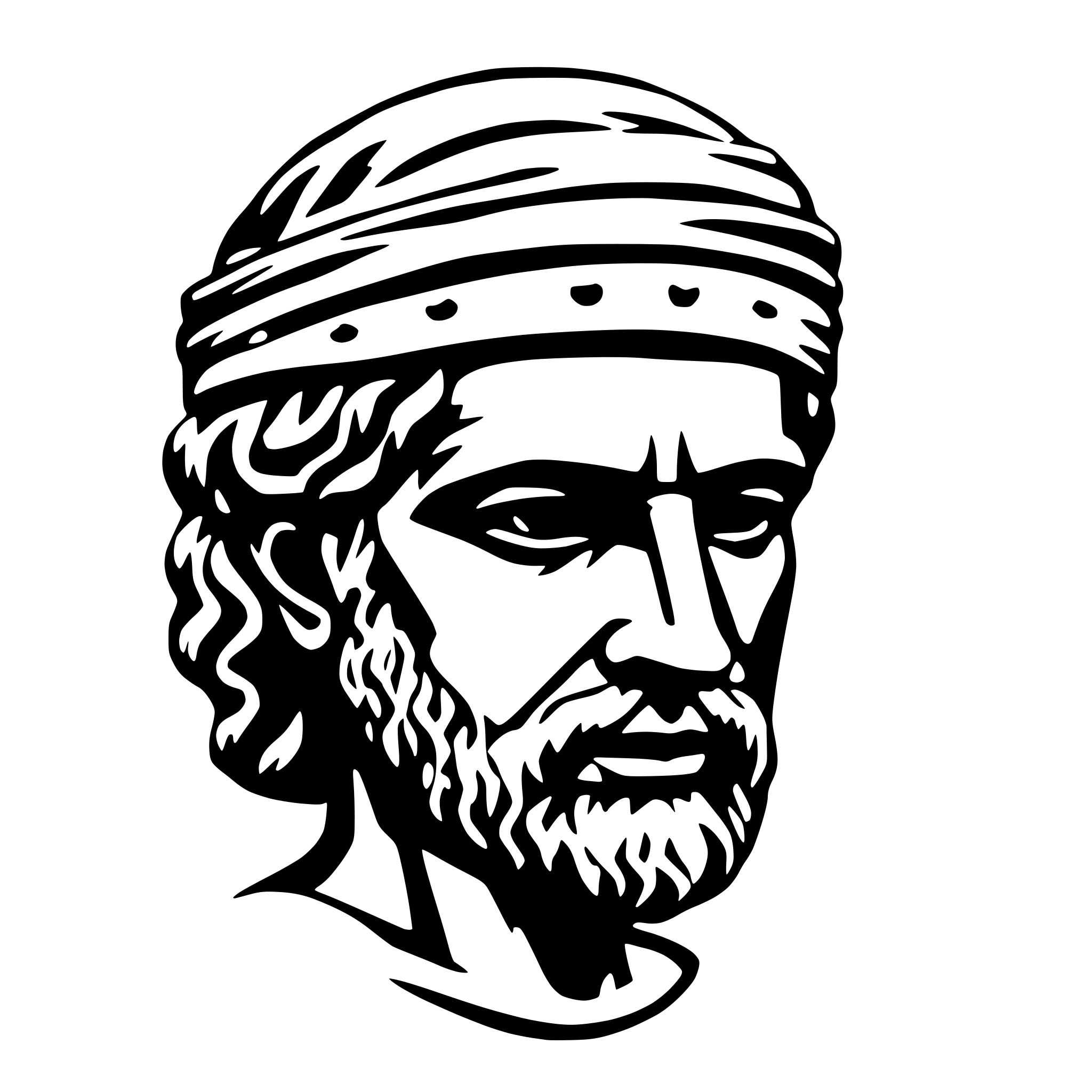 AI-generated SVG of a create demosthenes greek face
