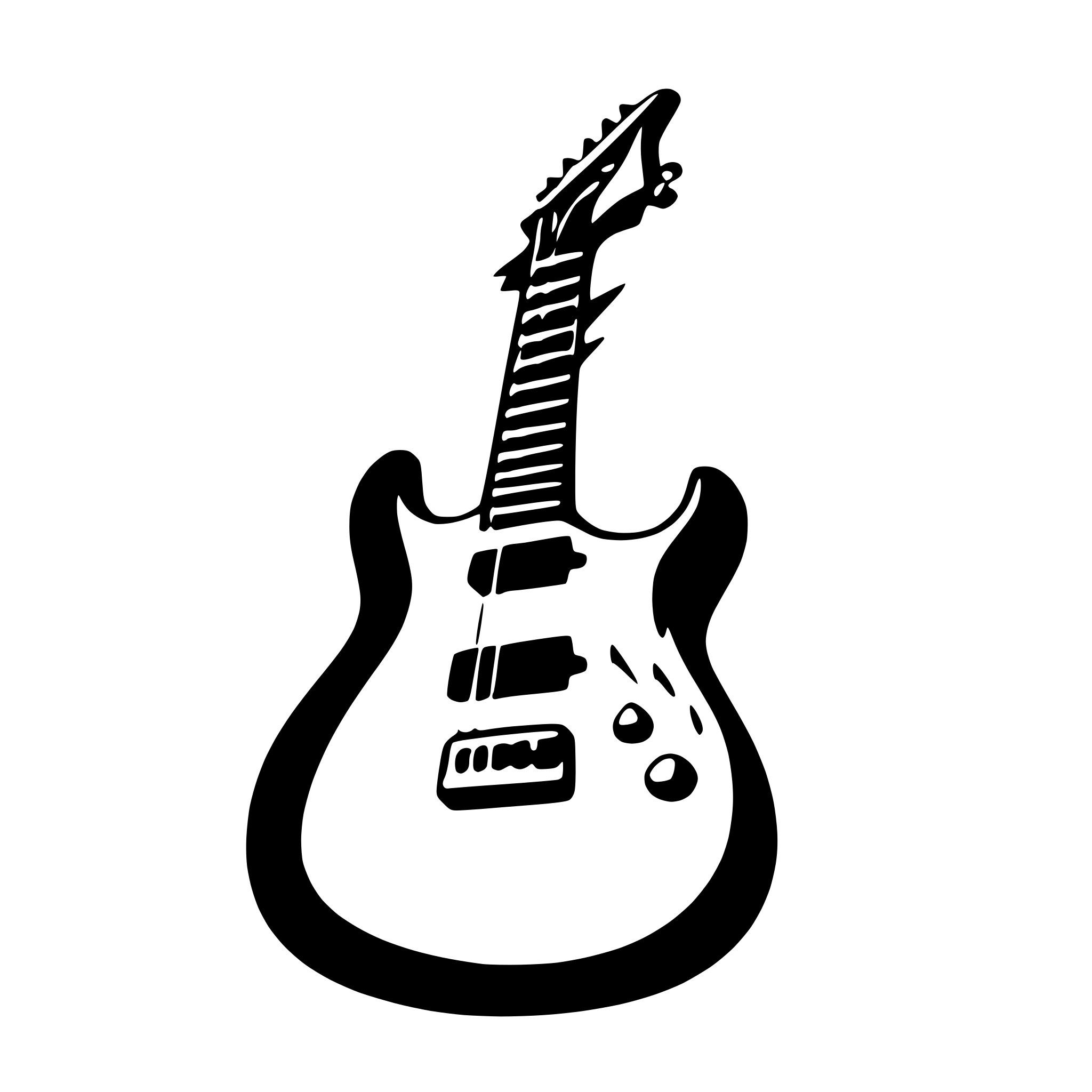 AI-generated SVG of a electric guitar with lightning