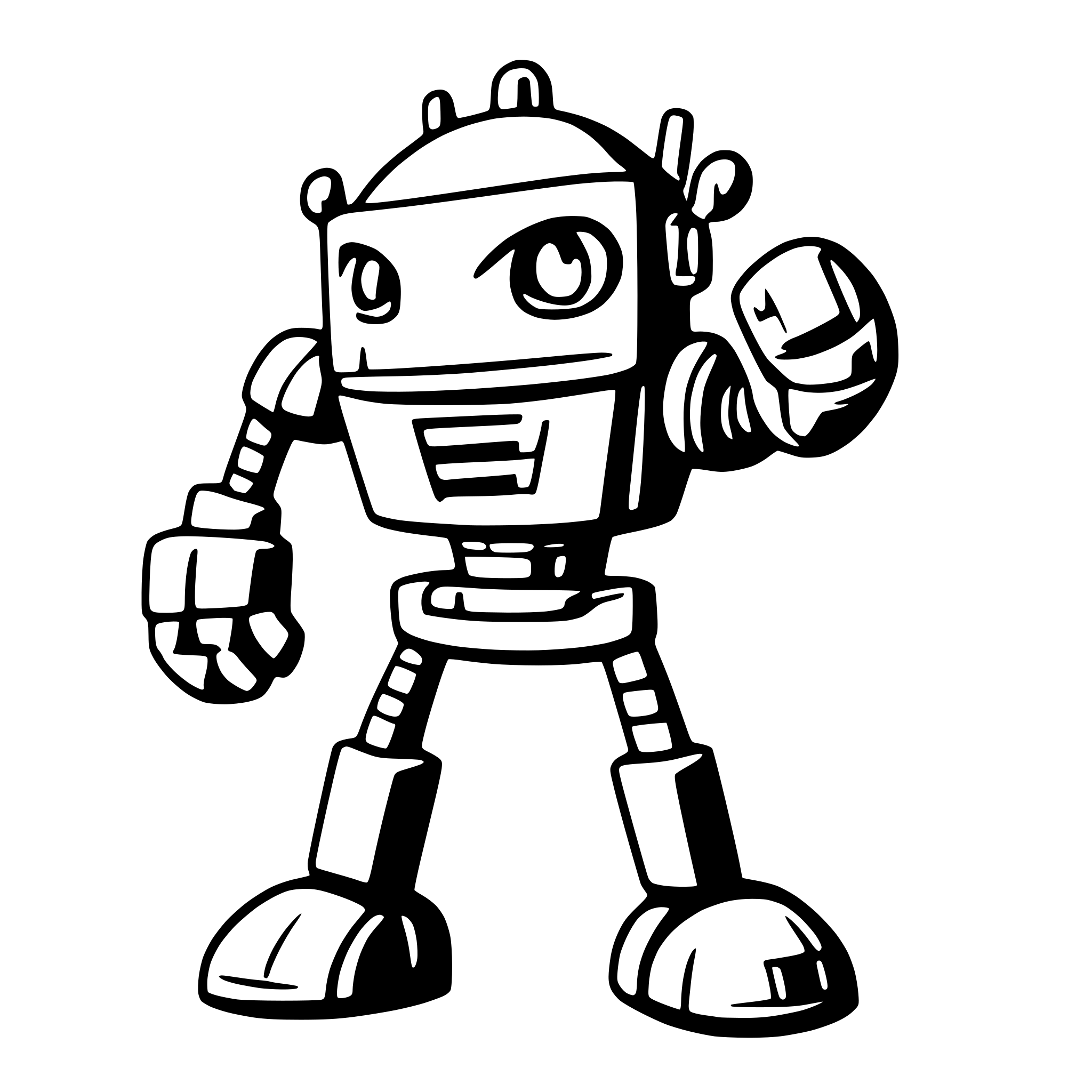 AI-generated SVG of a tough robot representing an llm