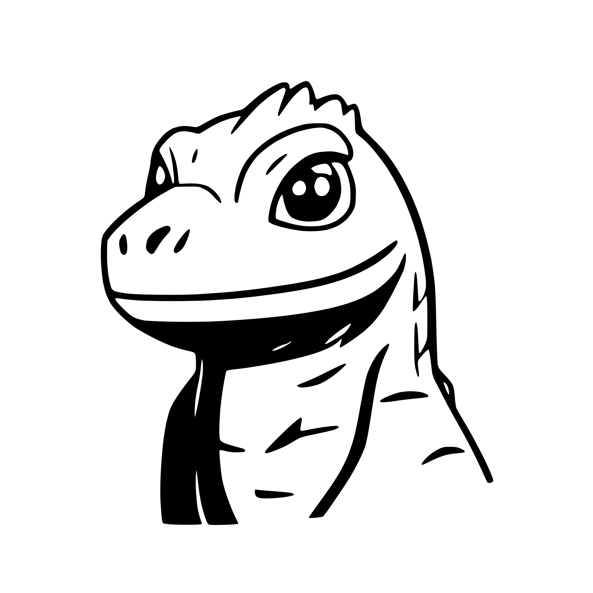 AI-generated SVG of 'Bearded dragon, head,'