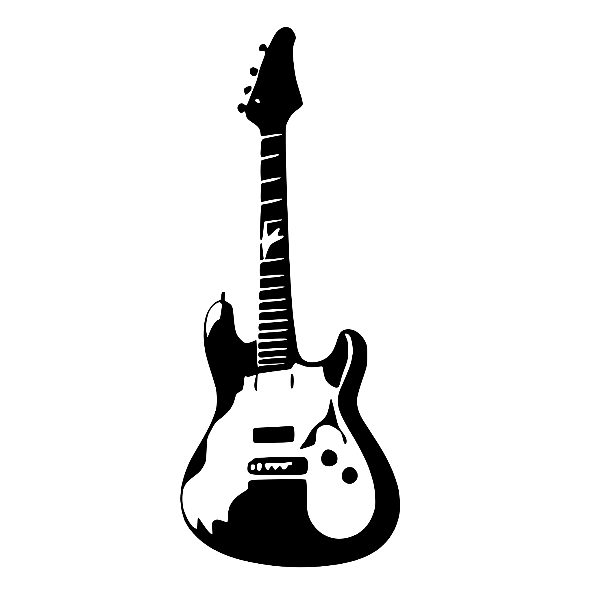 AI-generated SVG of a electric guitar with lightning