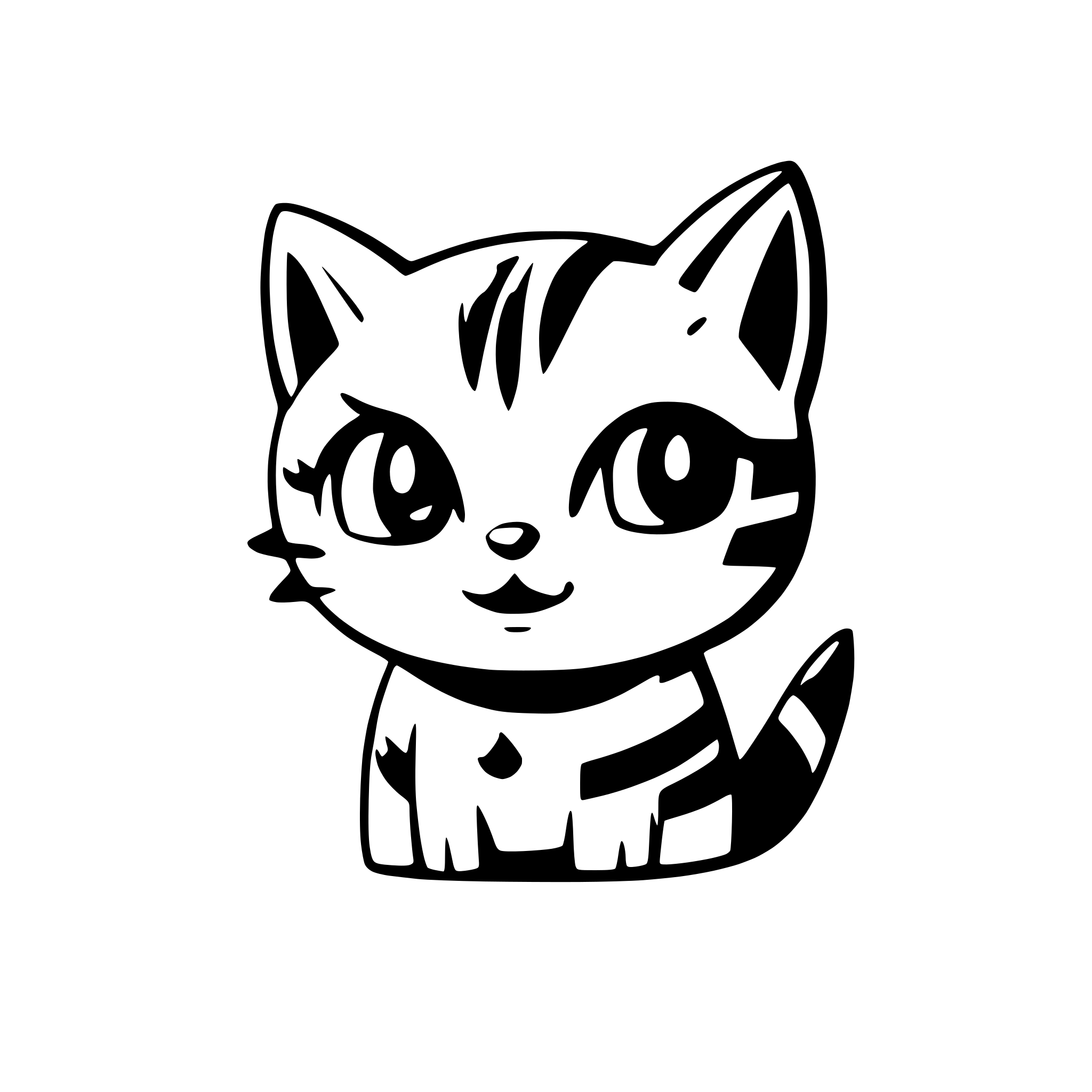 AI-generated SVG of 'cartoon cat looking sorry'