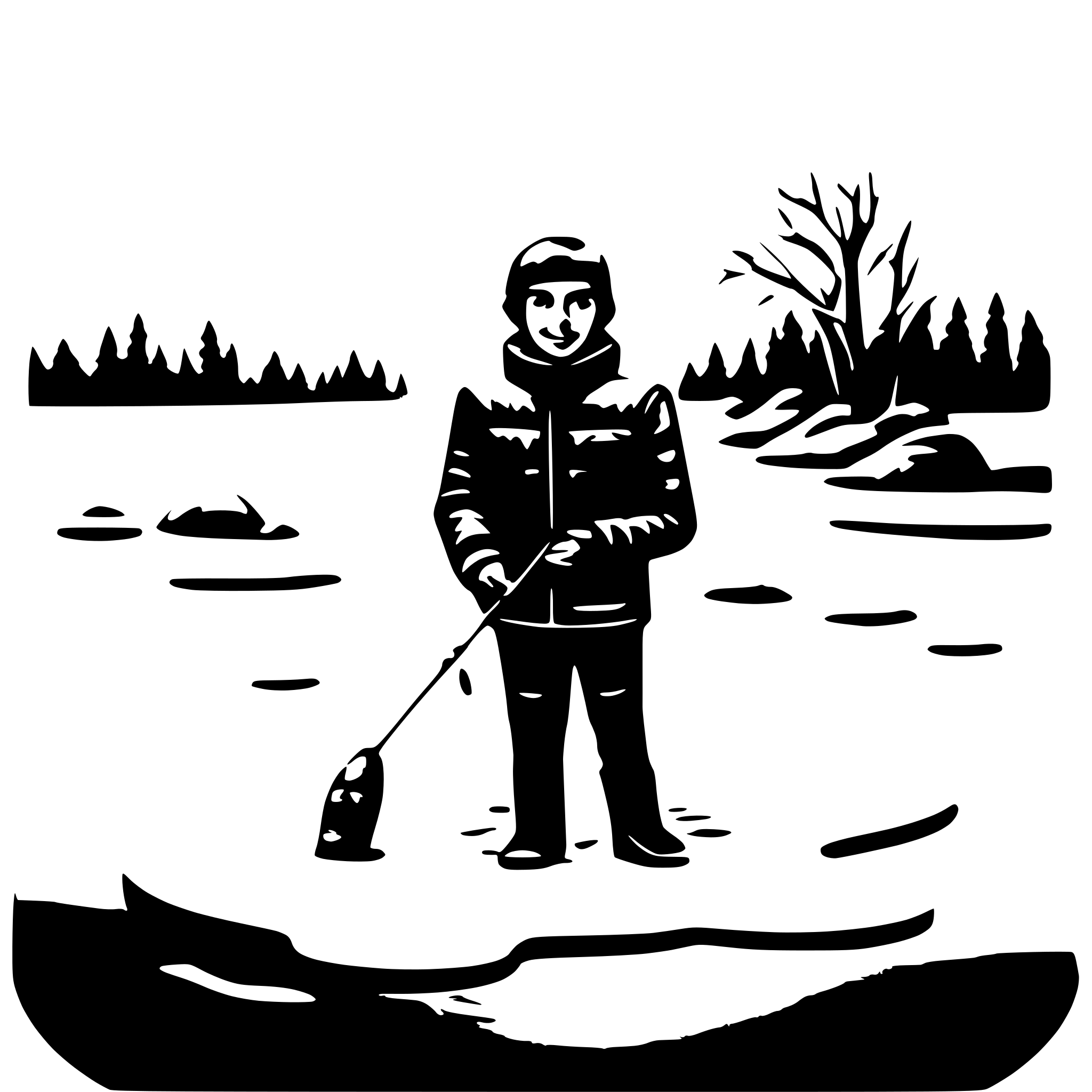 AI-generated SVG of 'Guy ice fishing'