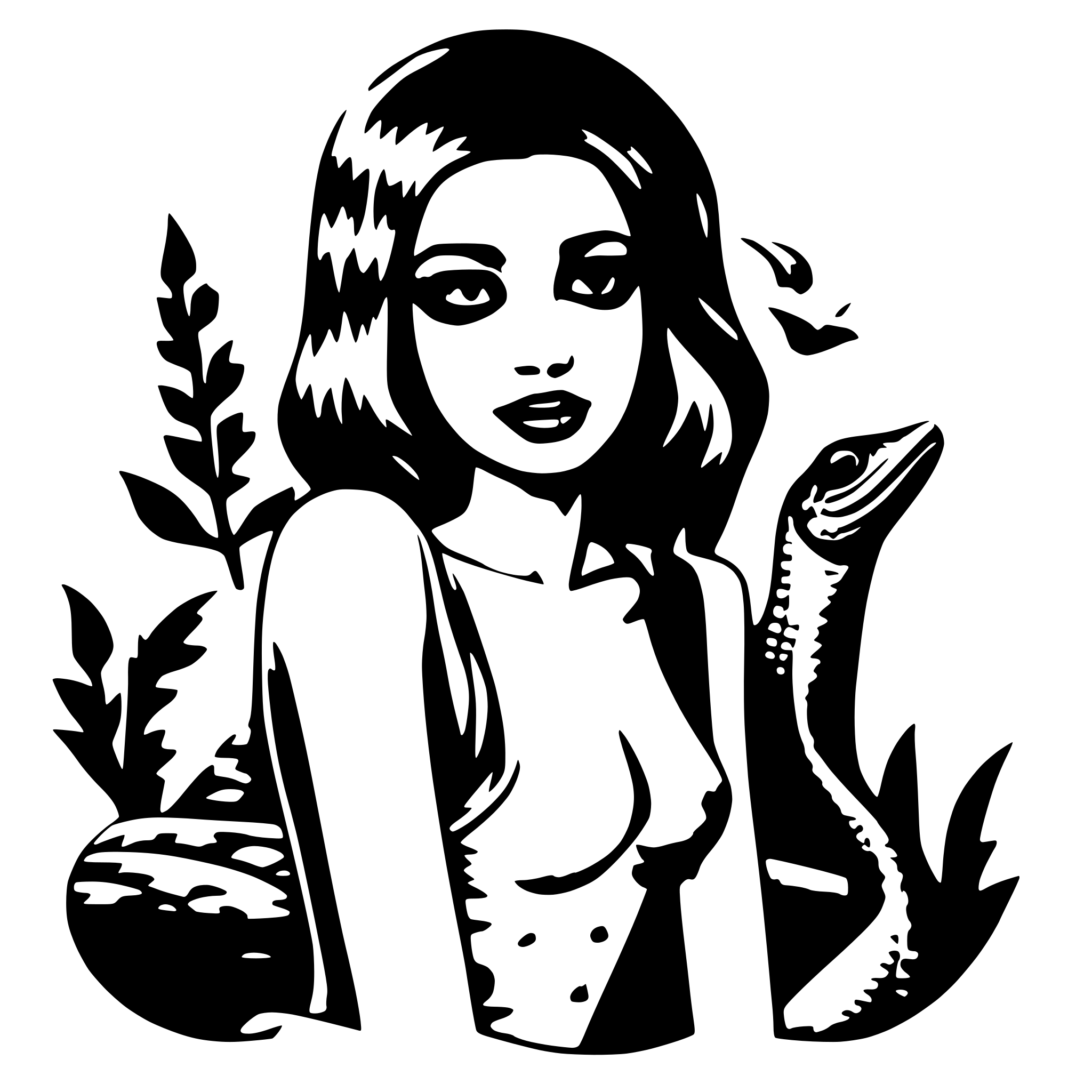AI-generated SVG of 'sexy lizard girl'