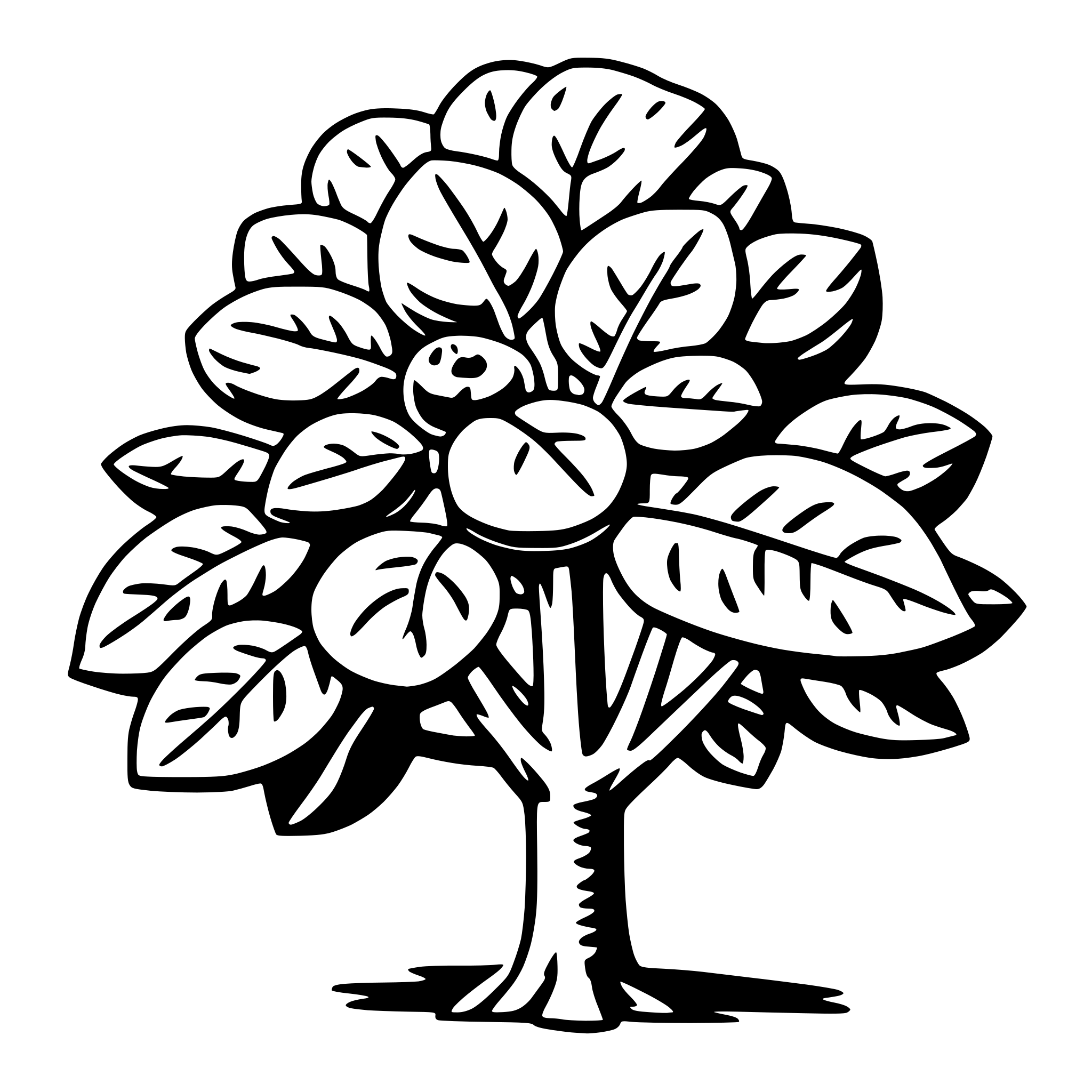 AI-generated SVG of a walnut tree