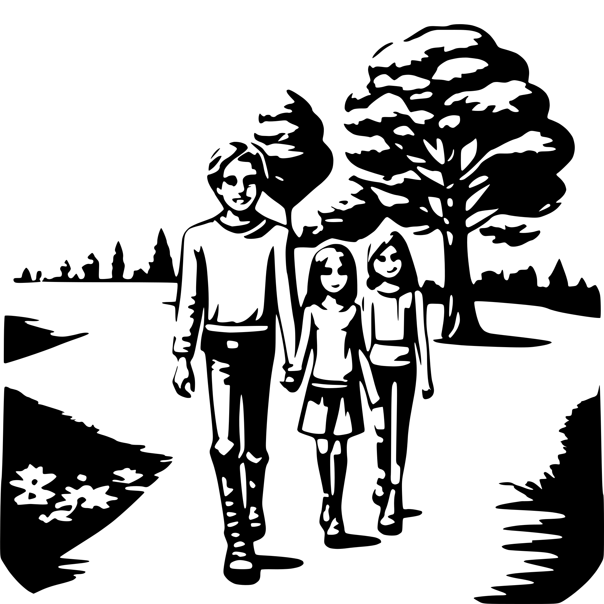 AI-generated SVG of a A family walking in the park