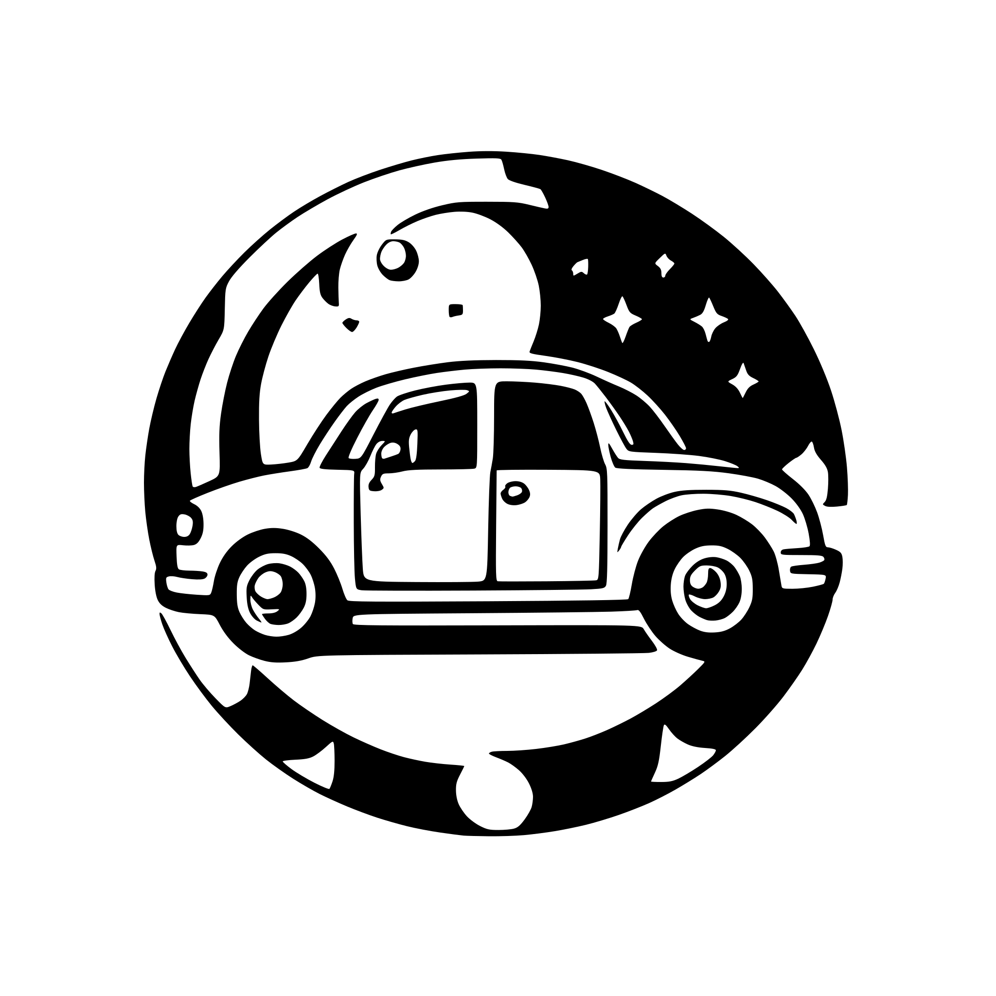 AI-generated SVG of a car and moon