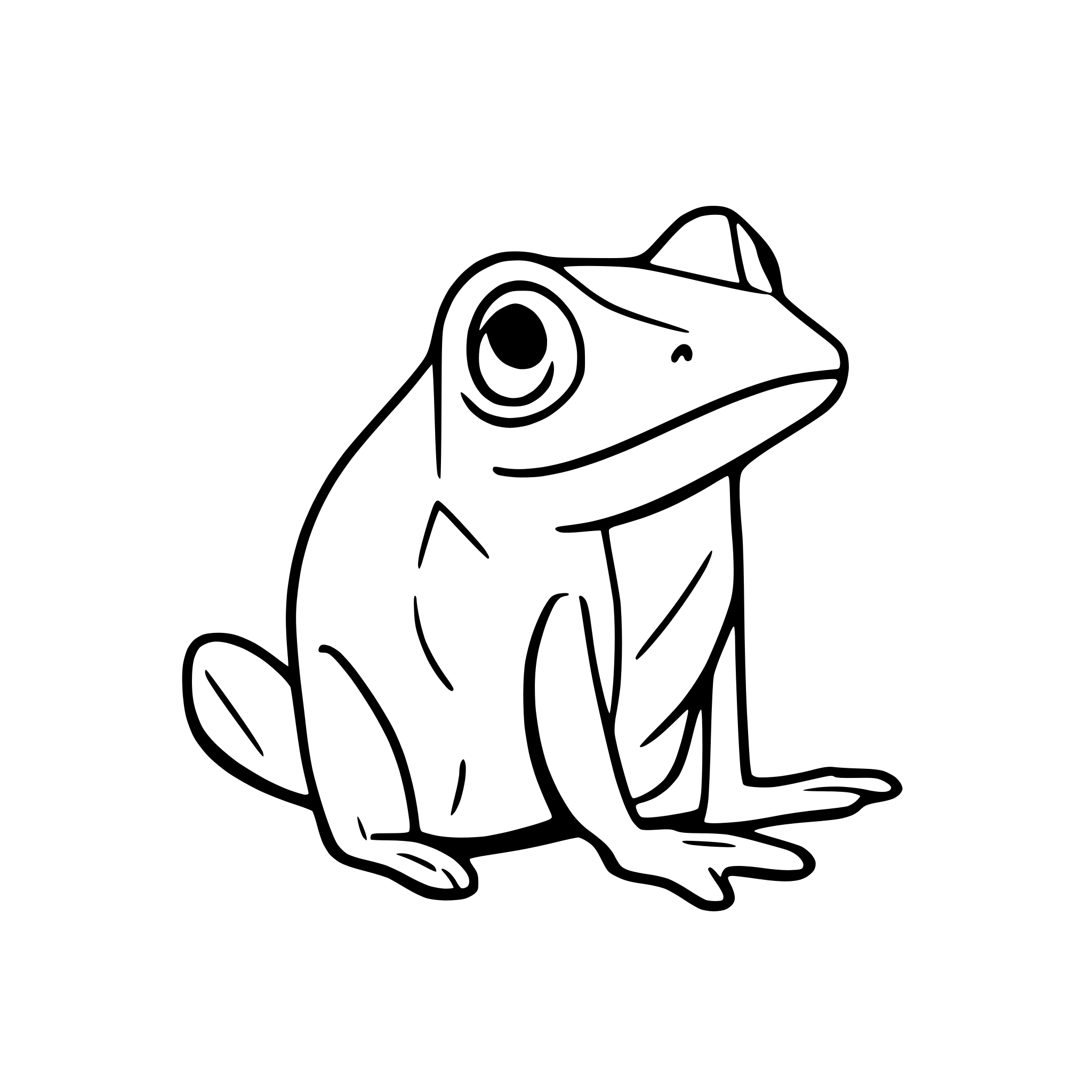 AI-generated SVG of a forward profile of a frog