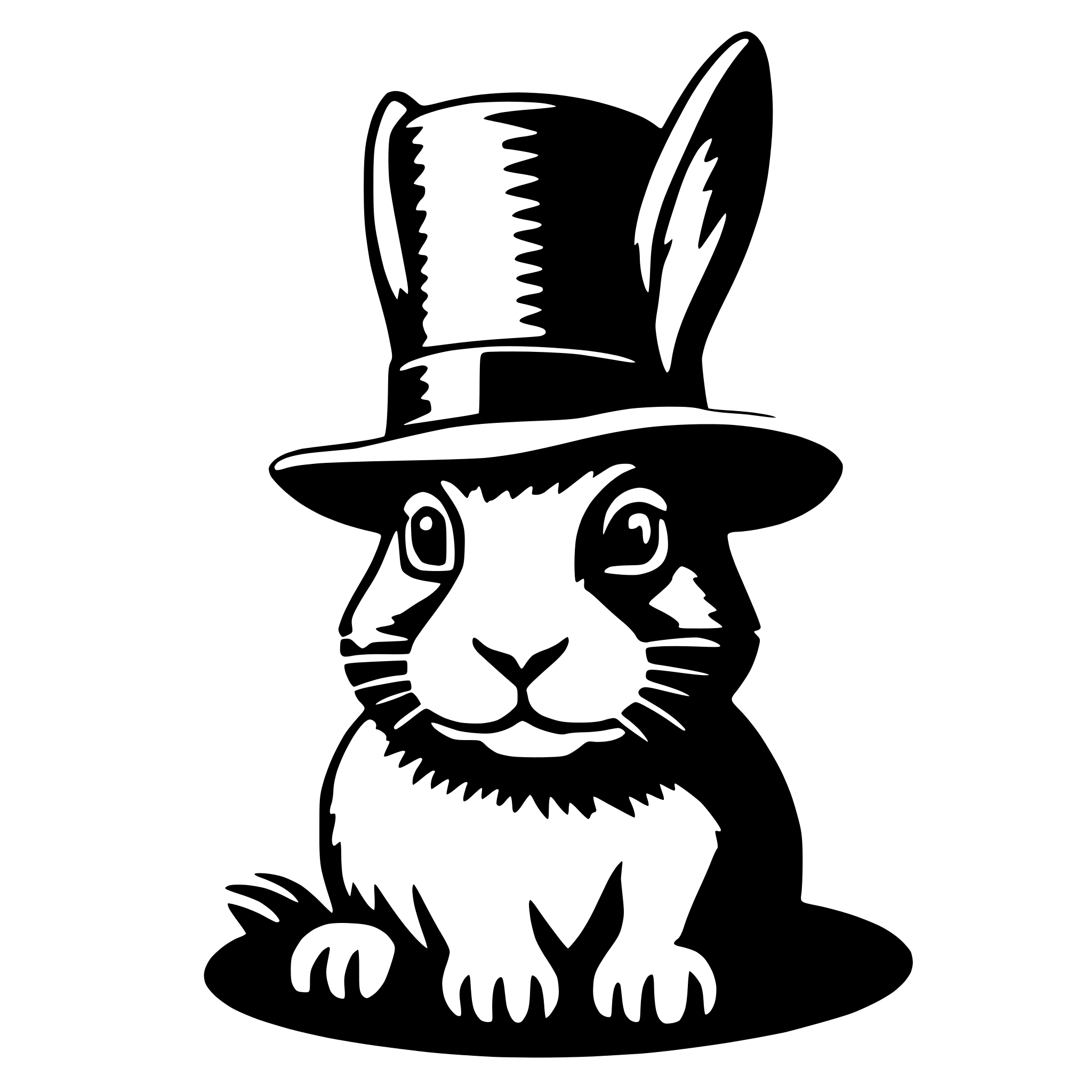 AI-generated SVG of 'rabbit in hat'