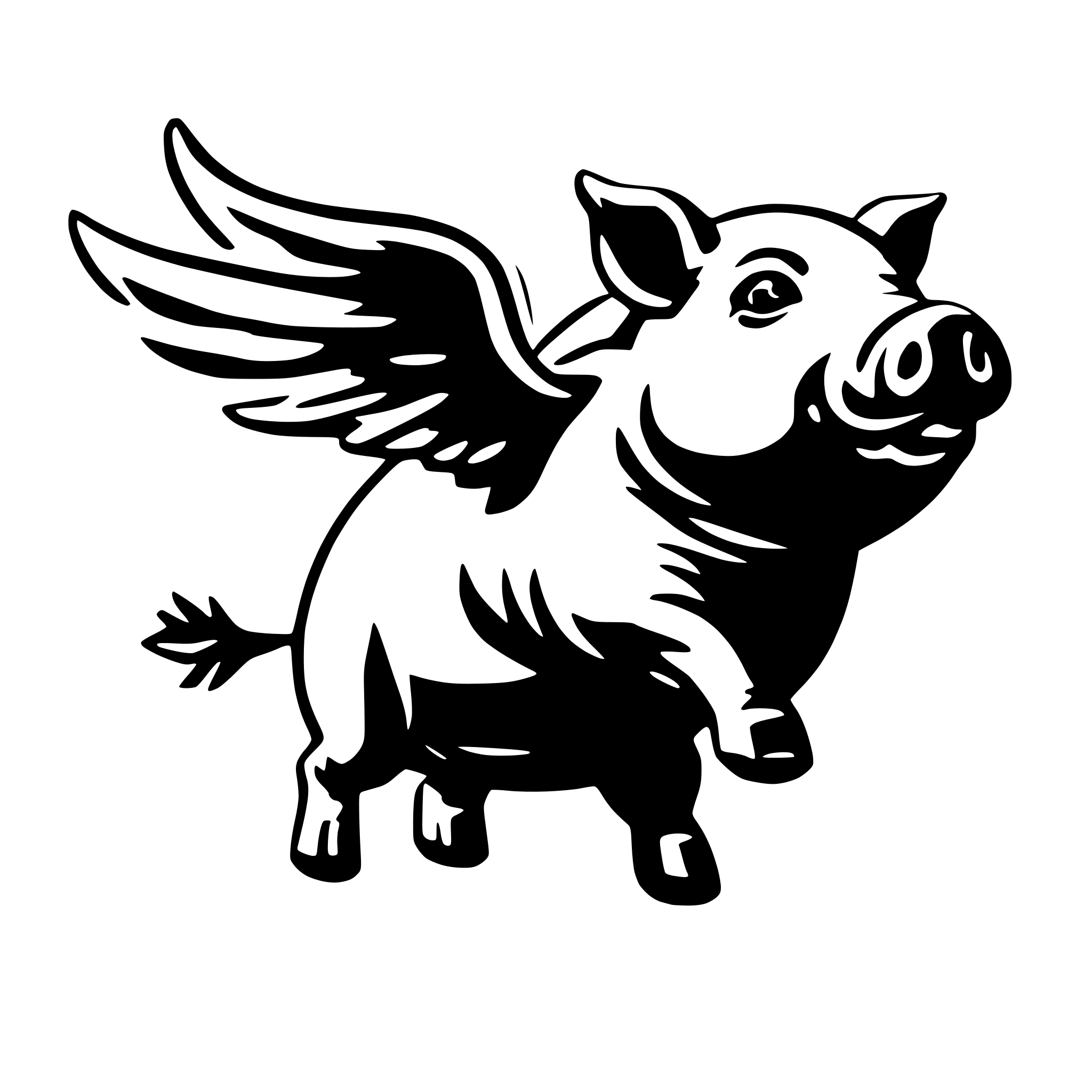 AI-generated SVG of a flying pig