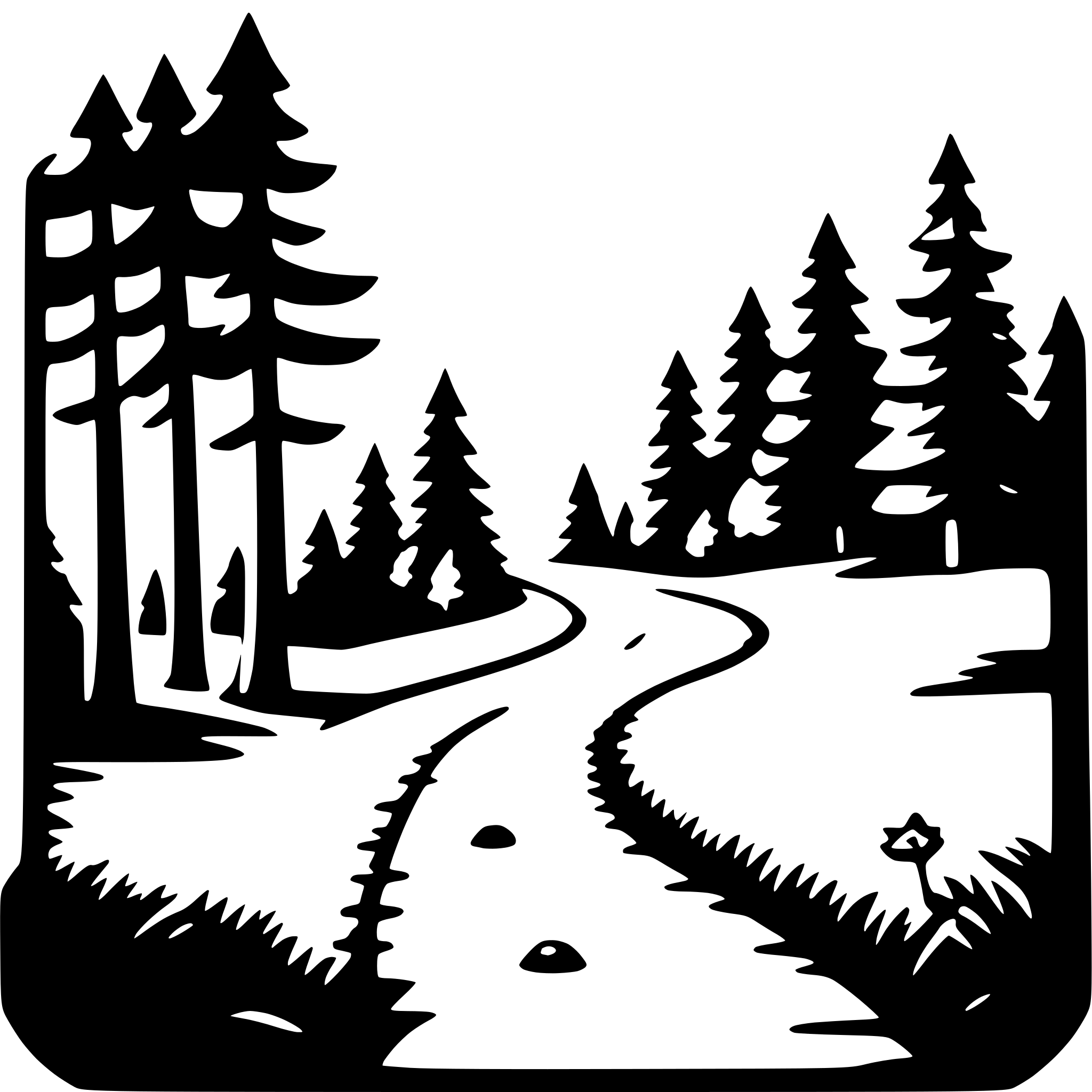 AI-generated SVG of a forest hike