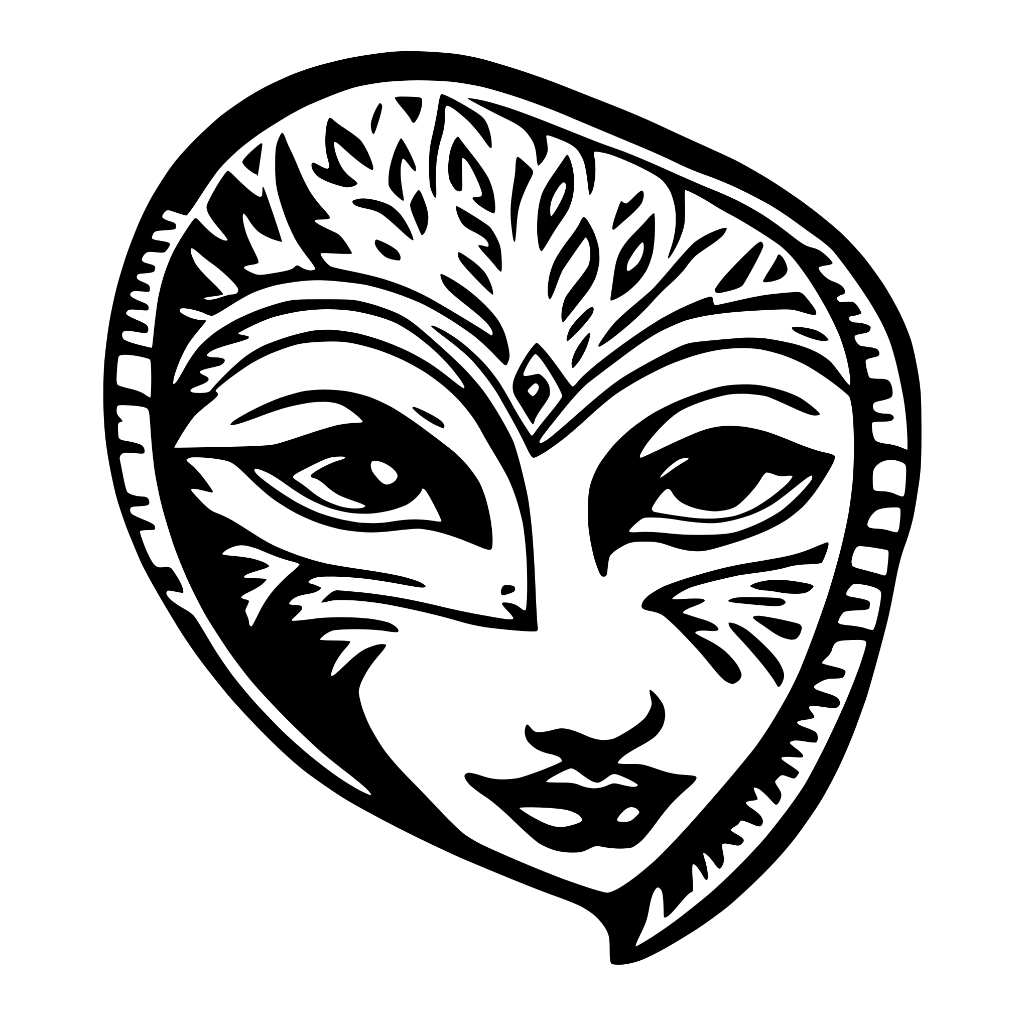 AI-generated SVG of 'kitsun mask'