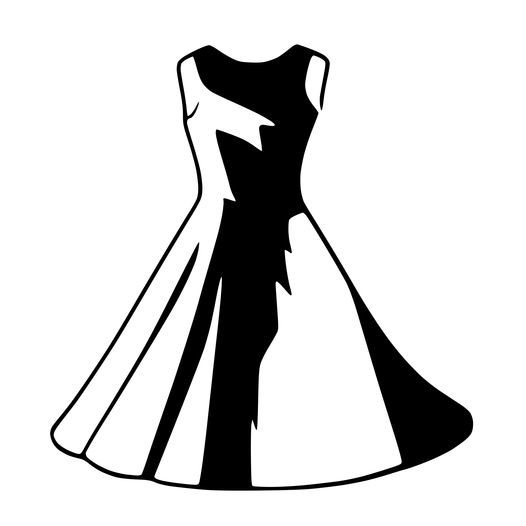 AI-generated SVG of a Create an outline of a simple and elegant dress without a model