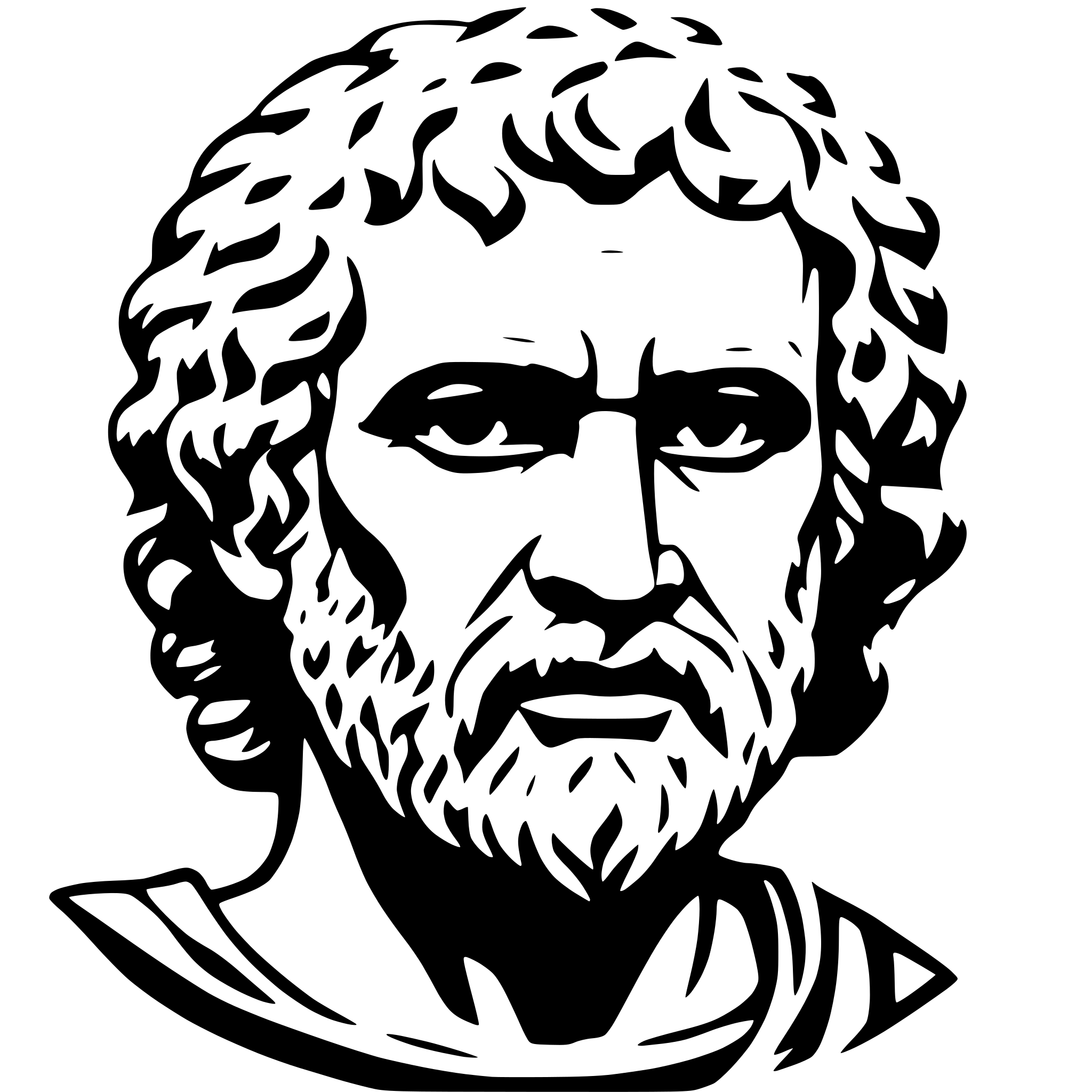 AI-generated SVG of a demosthenes face