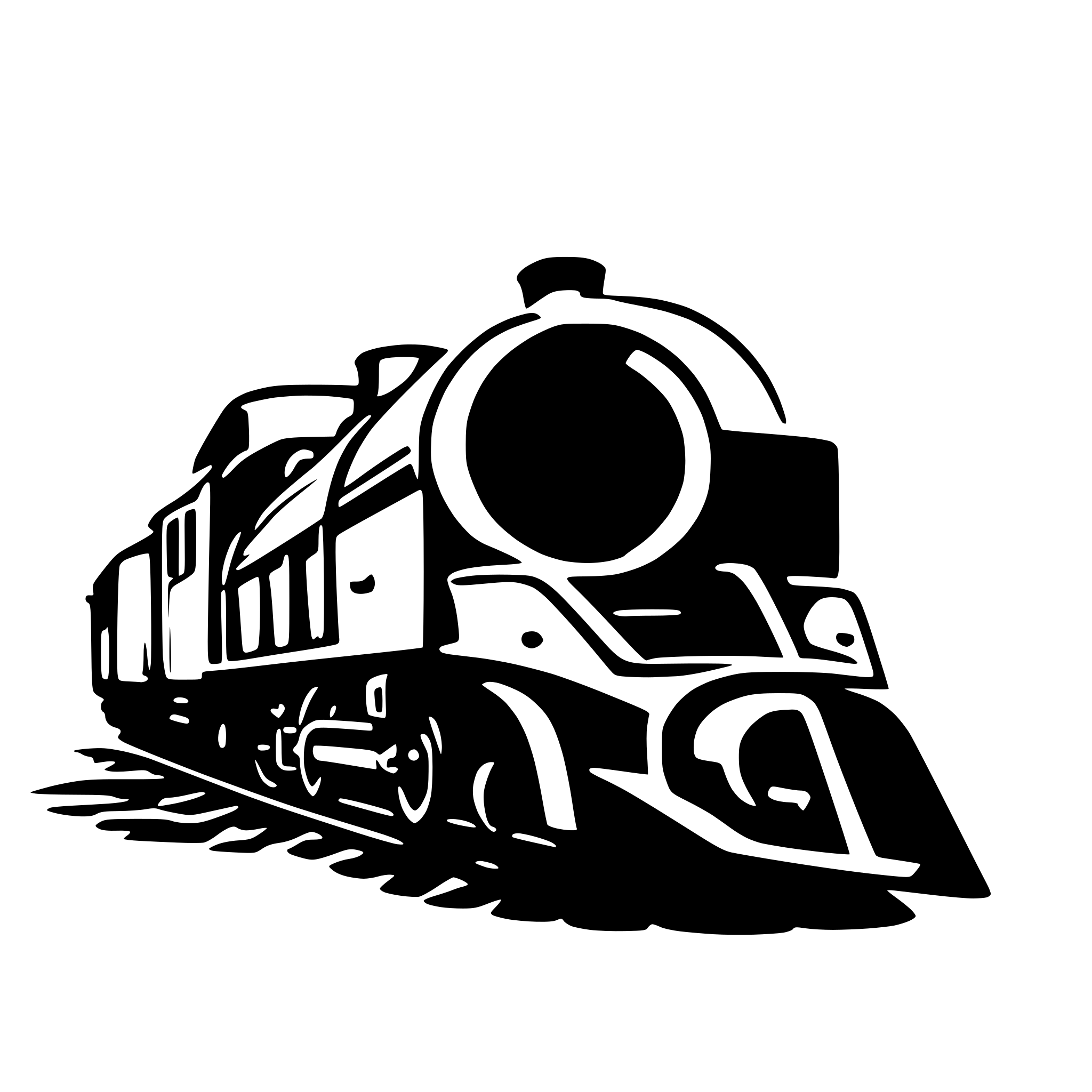 AI-generated SVG of 'train et revolver'